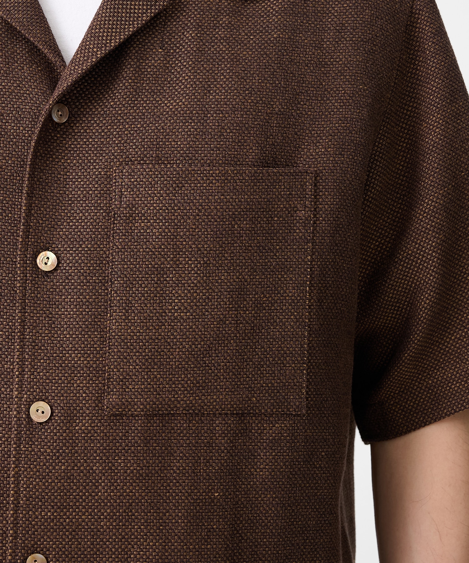 【イレニサ】別注SUMMER TWEED OPEN COLLAR SHIRT IRENISA
