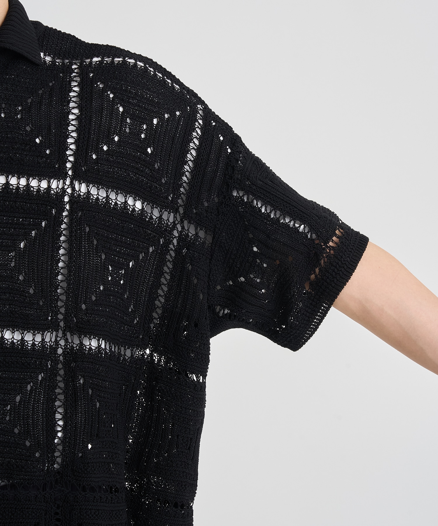 CROCHET KNIT SHIRT YOKE