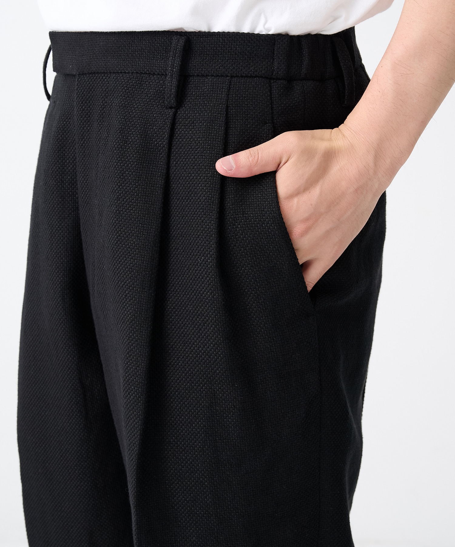 【イレニサ】SUMMER TWEED TWO TUCK WIDE TROUSERS IRENISA