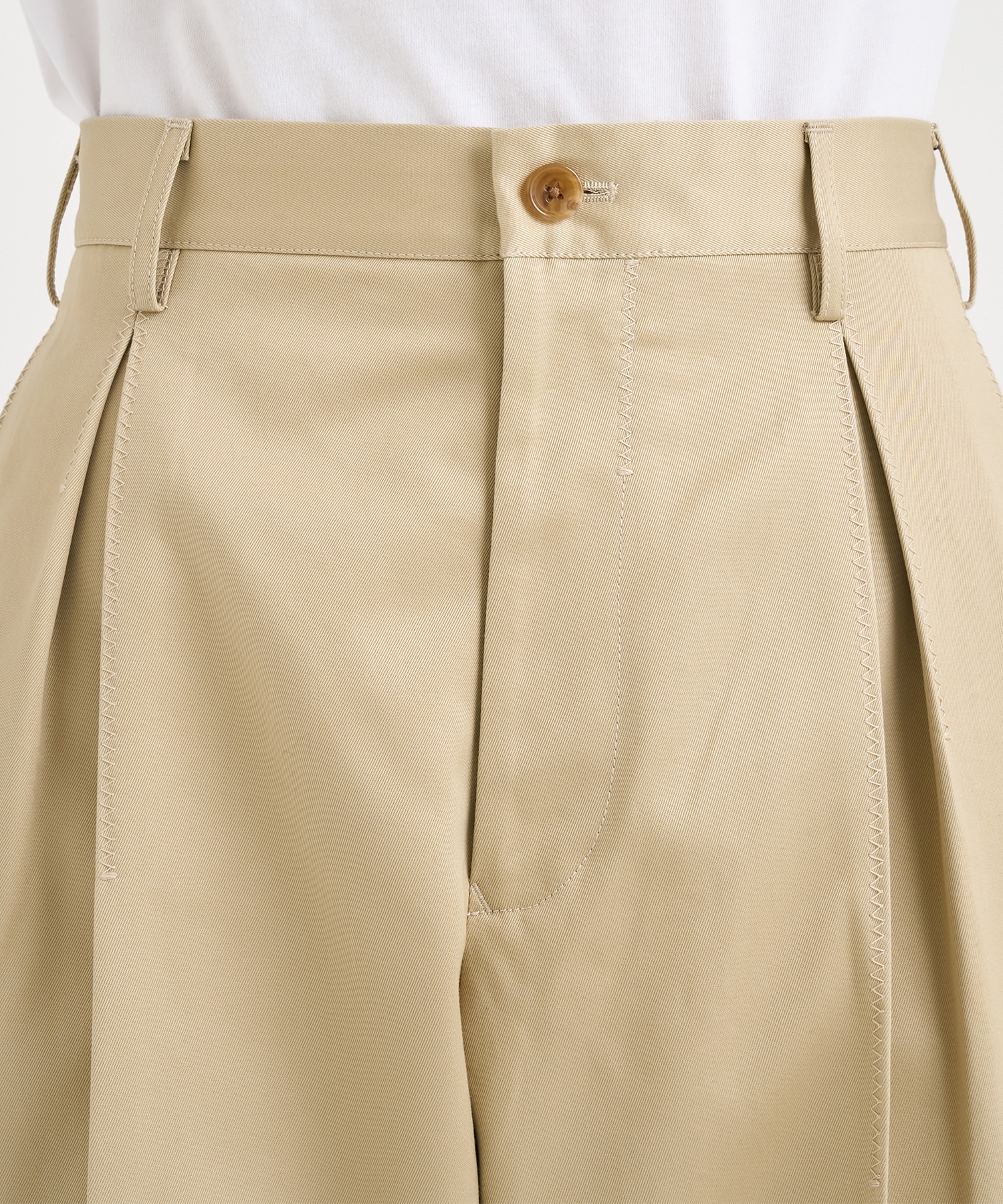 Tuck-detail cotton pants KHOKI