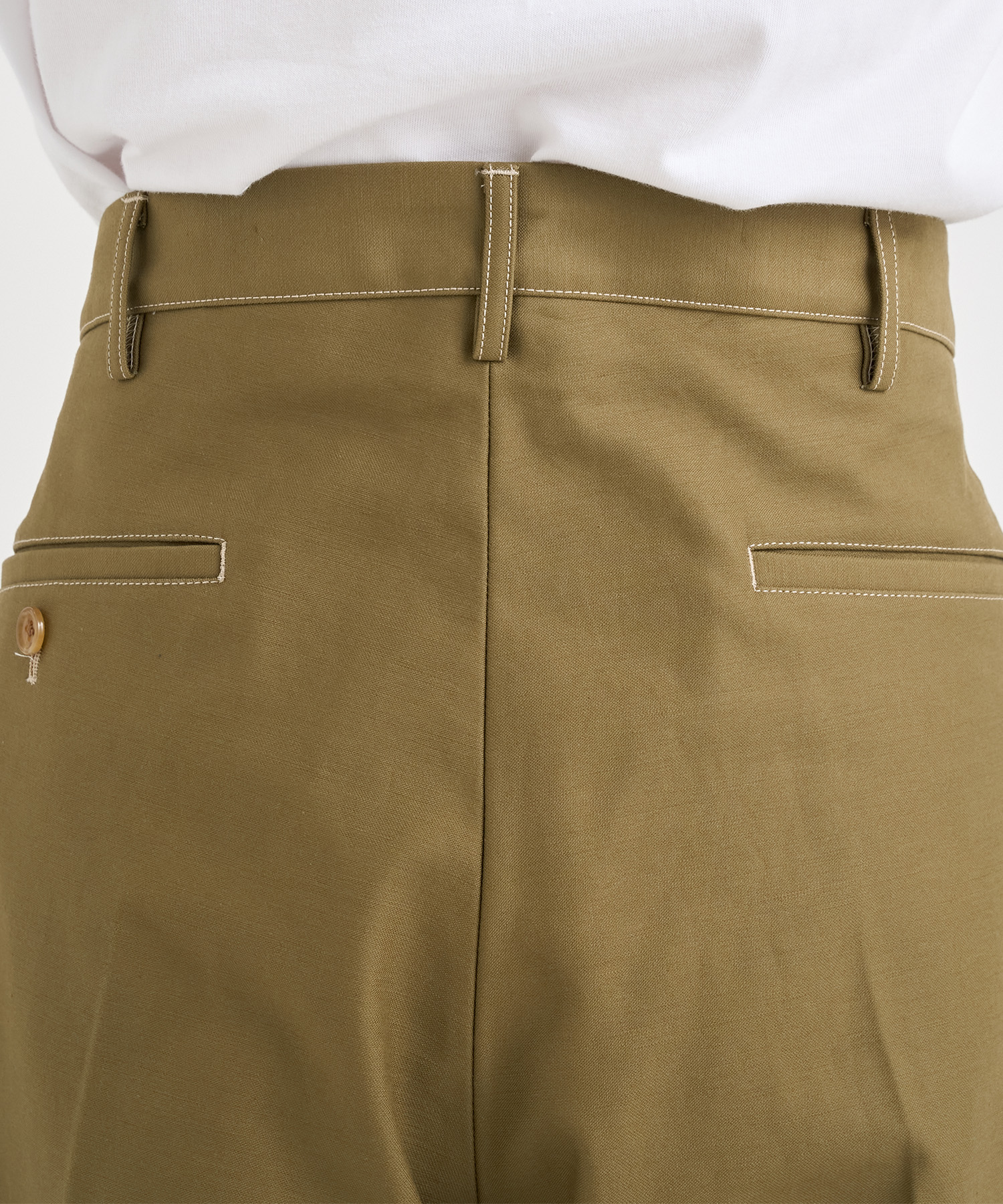 Tuck-detail cotton pants KHOKI