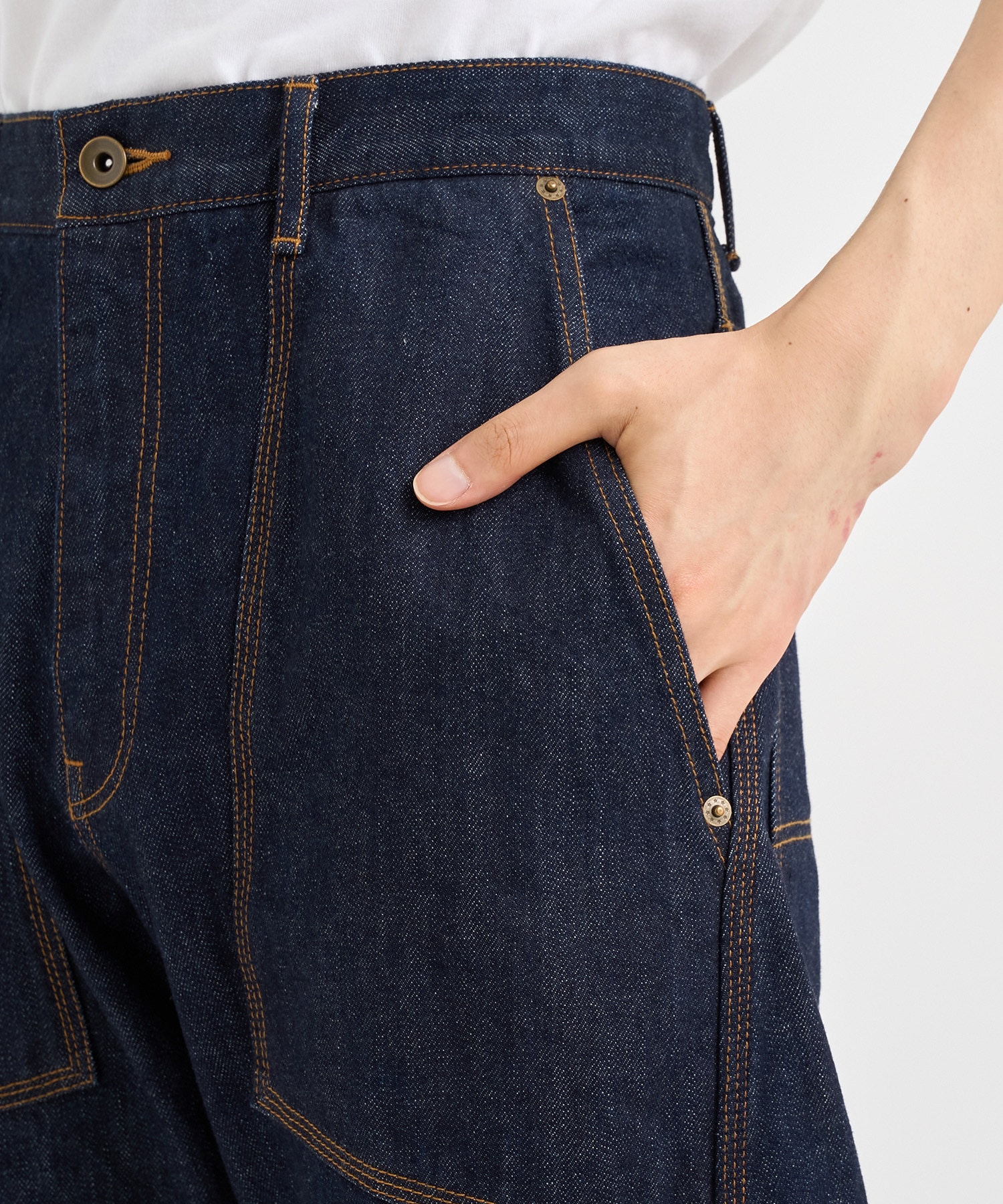 3D cutting denim pants KHOKI