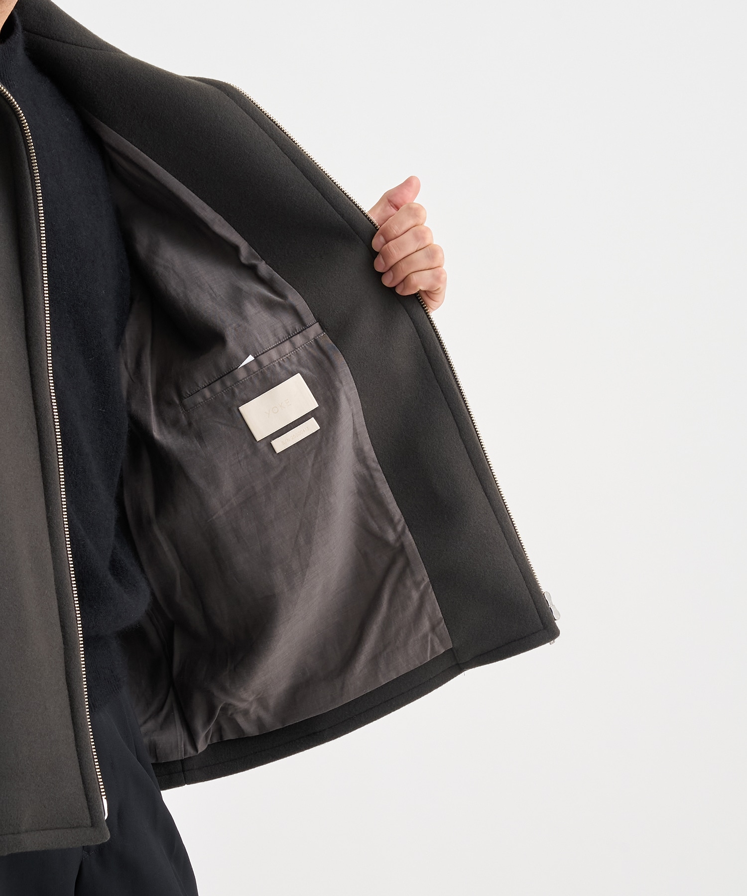 Melton Stand Collar Zip Blouson YOKE