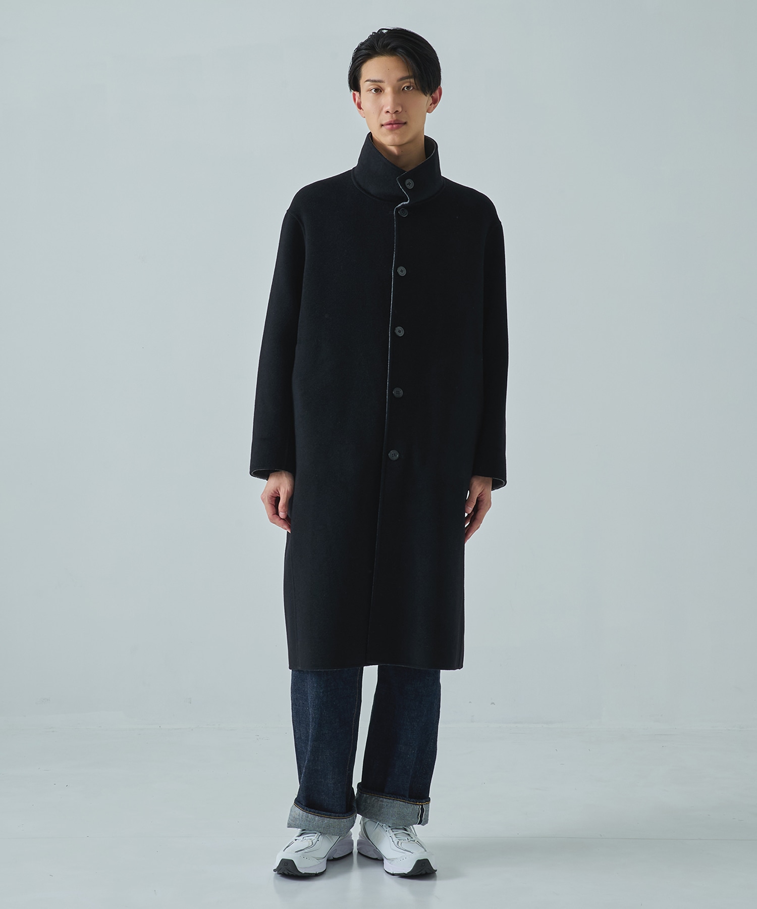 CASHMERE/SILK/WOOL STAND OVER COAT CASHMERE CASHMERE