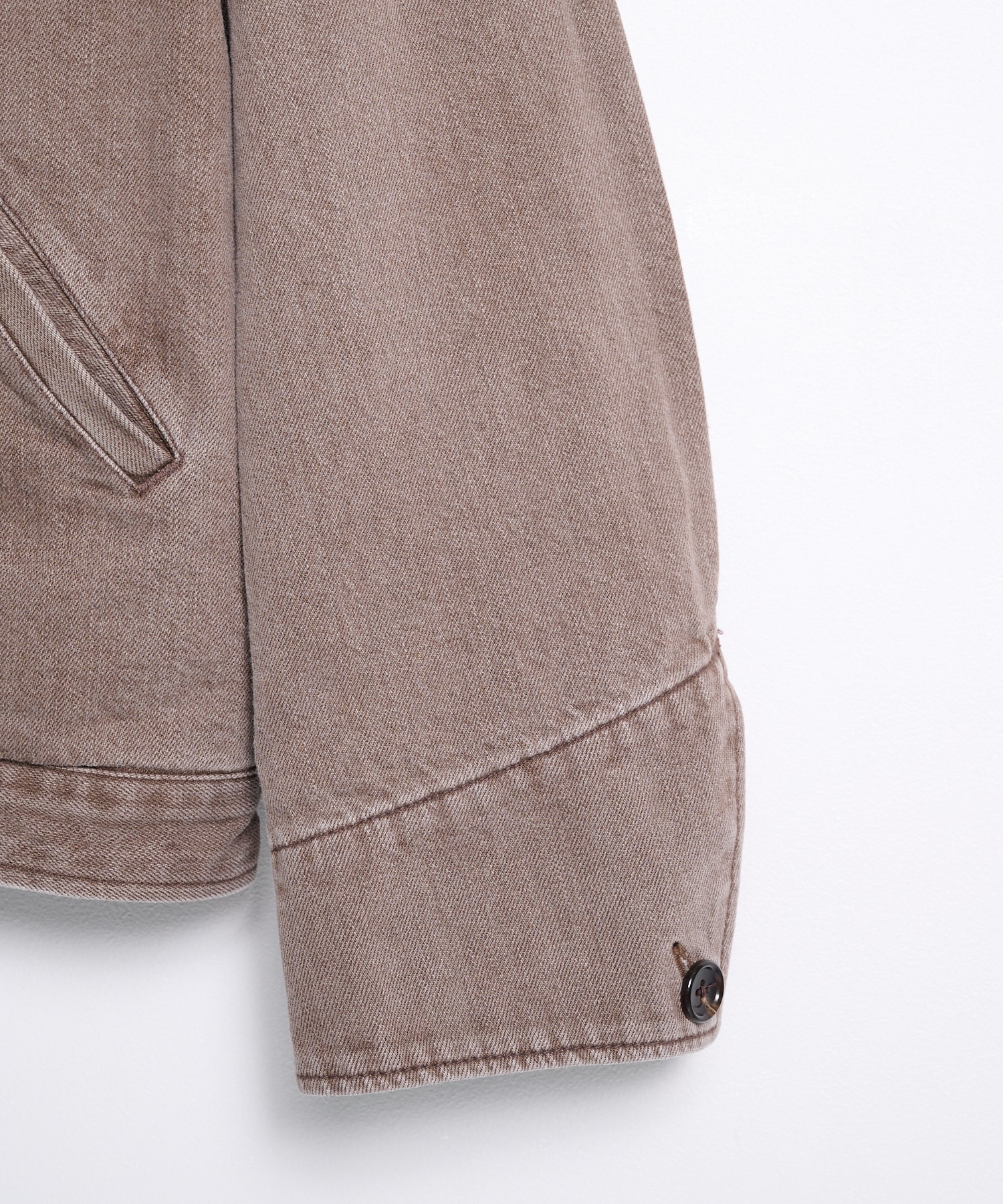 26fw-jk-06-b Faded denim zip jakcet KHOKI