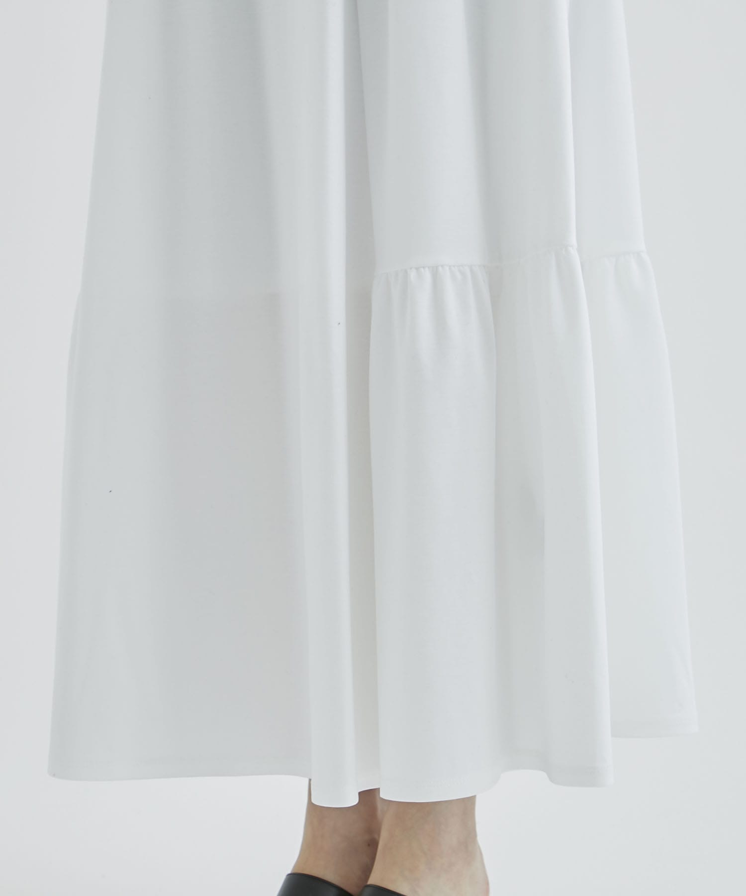 BORDER SLEEVE TEE DRESS(36 WHITE): BORDERS at BALCONY: WOMEN｜THE