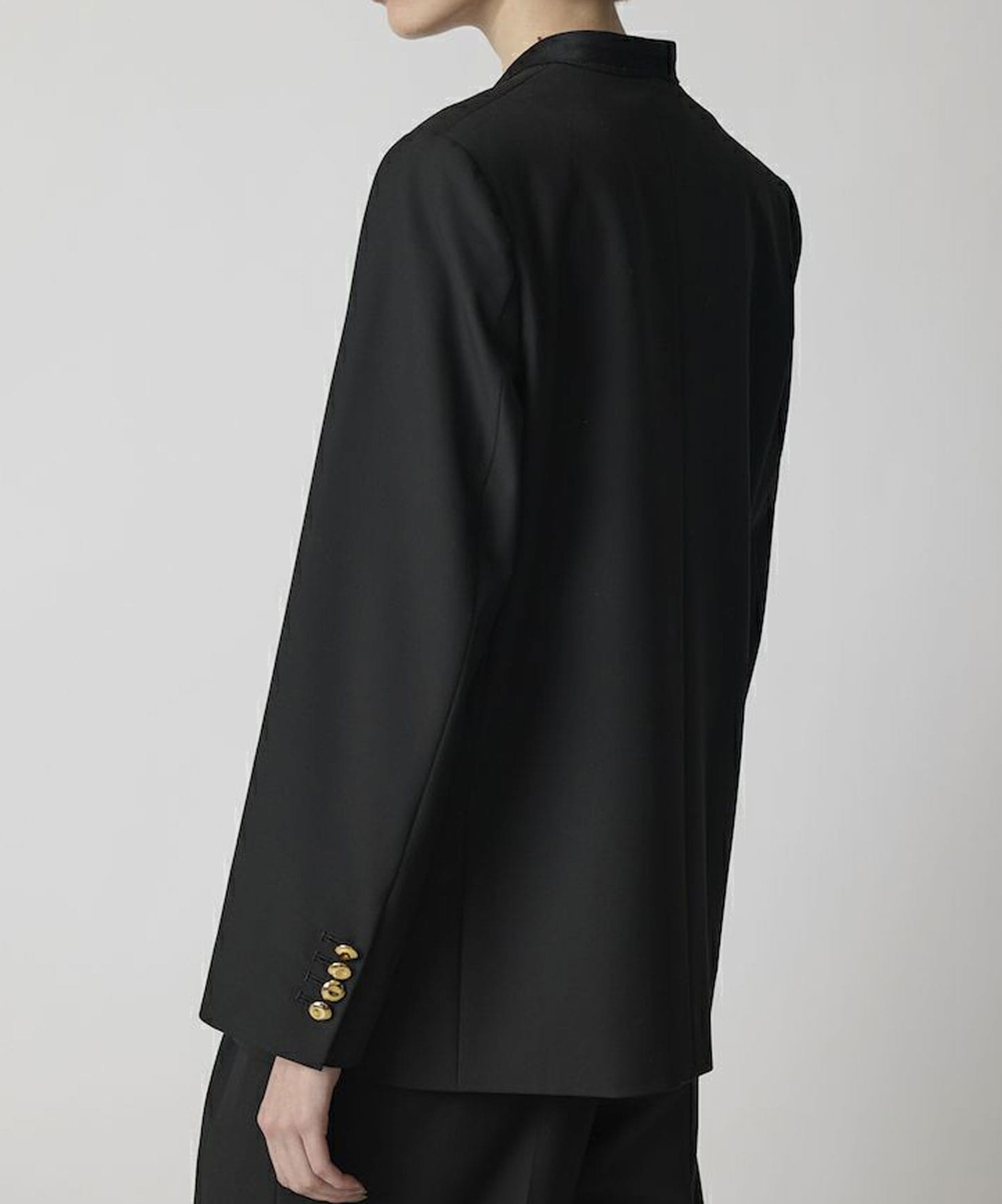 BLACK FORMAL NO COLLAR JACKET 