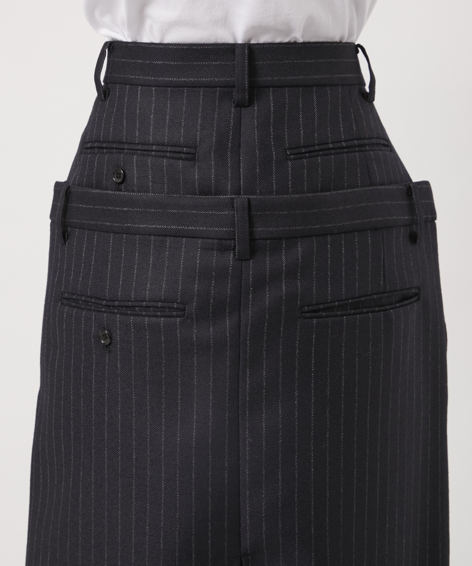 STRIPED WOOL STACKED SKIRT JOHN LAWRENCE SULLIVAN