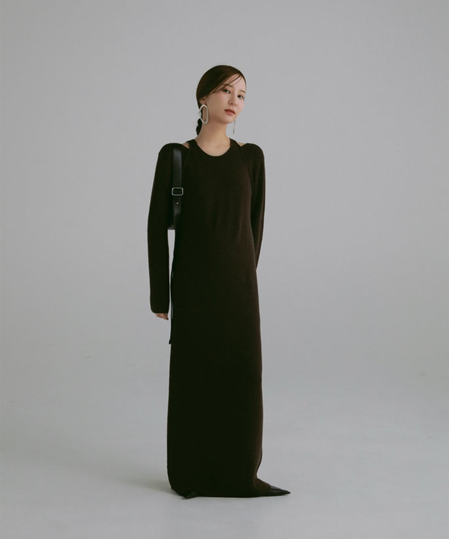 shoulder cut knit dress Louren