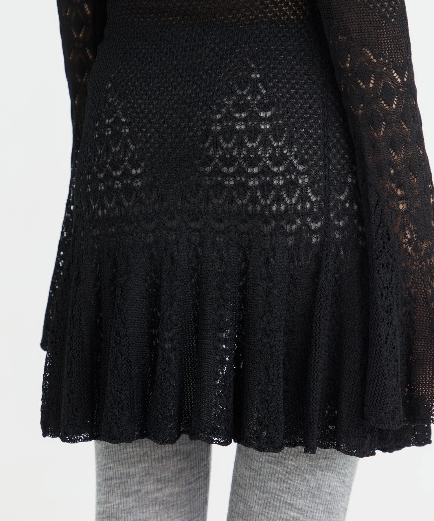 LACE KNIT OFF-SHOULDER MINI DRESS FETICO