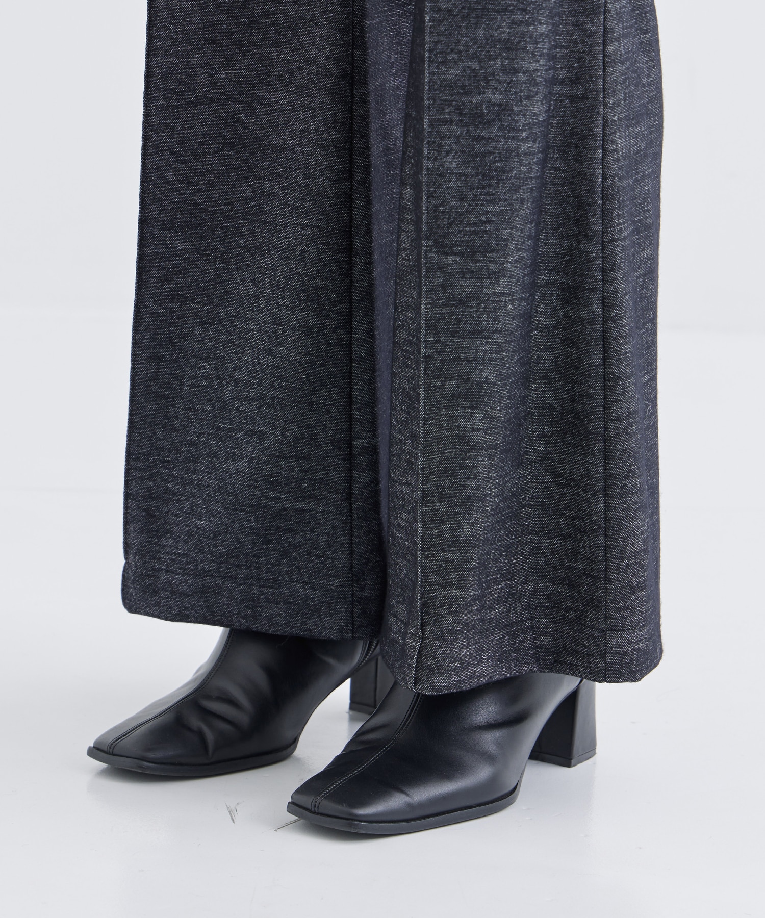 WASHABLE TWEEDY JERSEY SLIM FLARE PANTS THE TOKYO