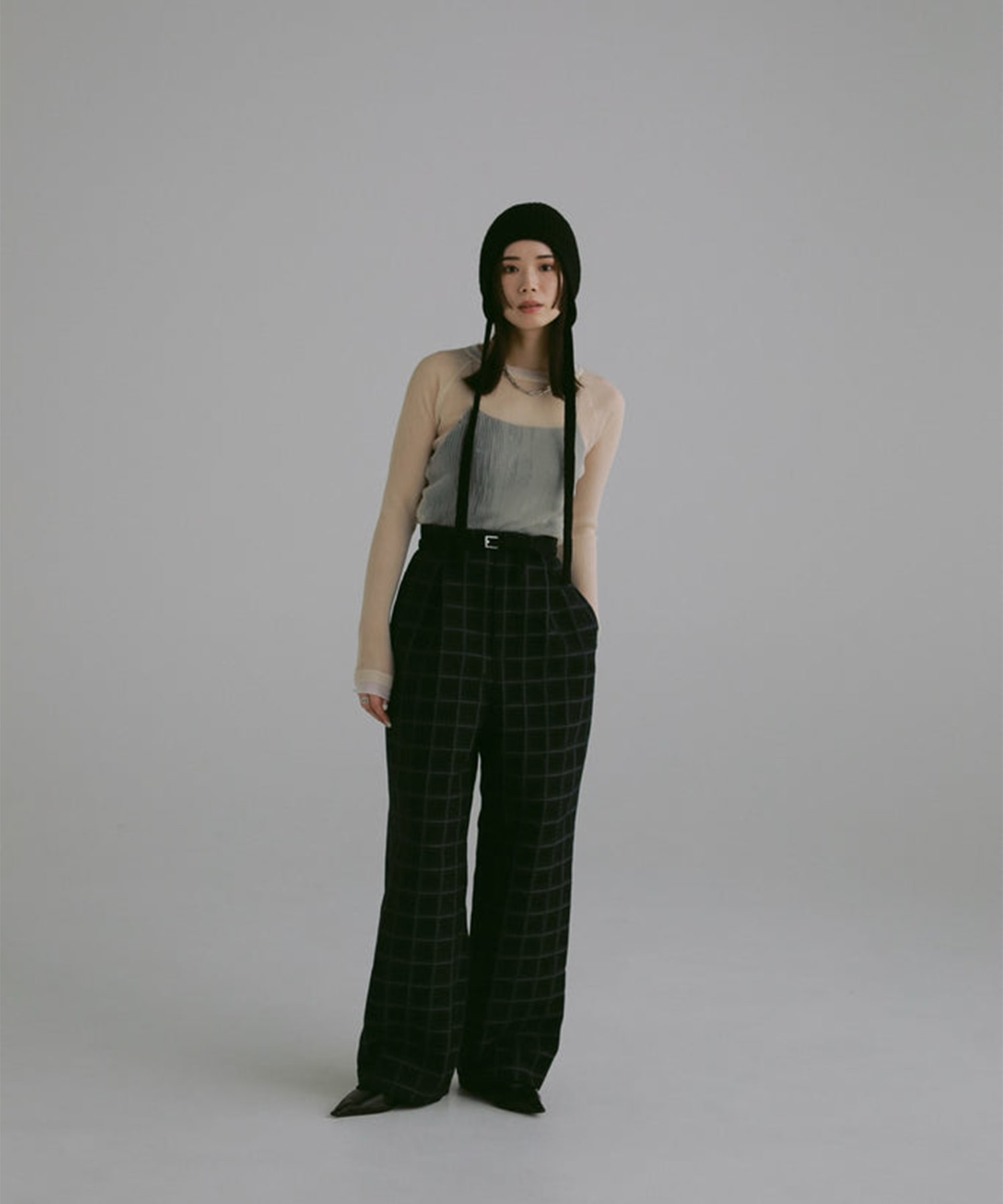 velvet jacquard check pants Louren