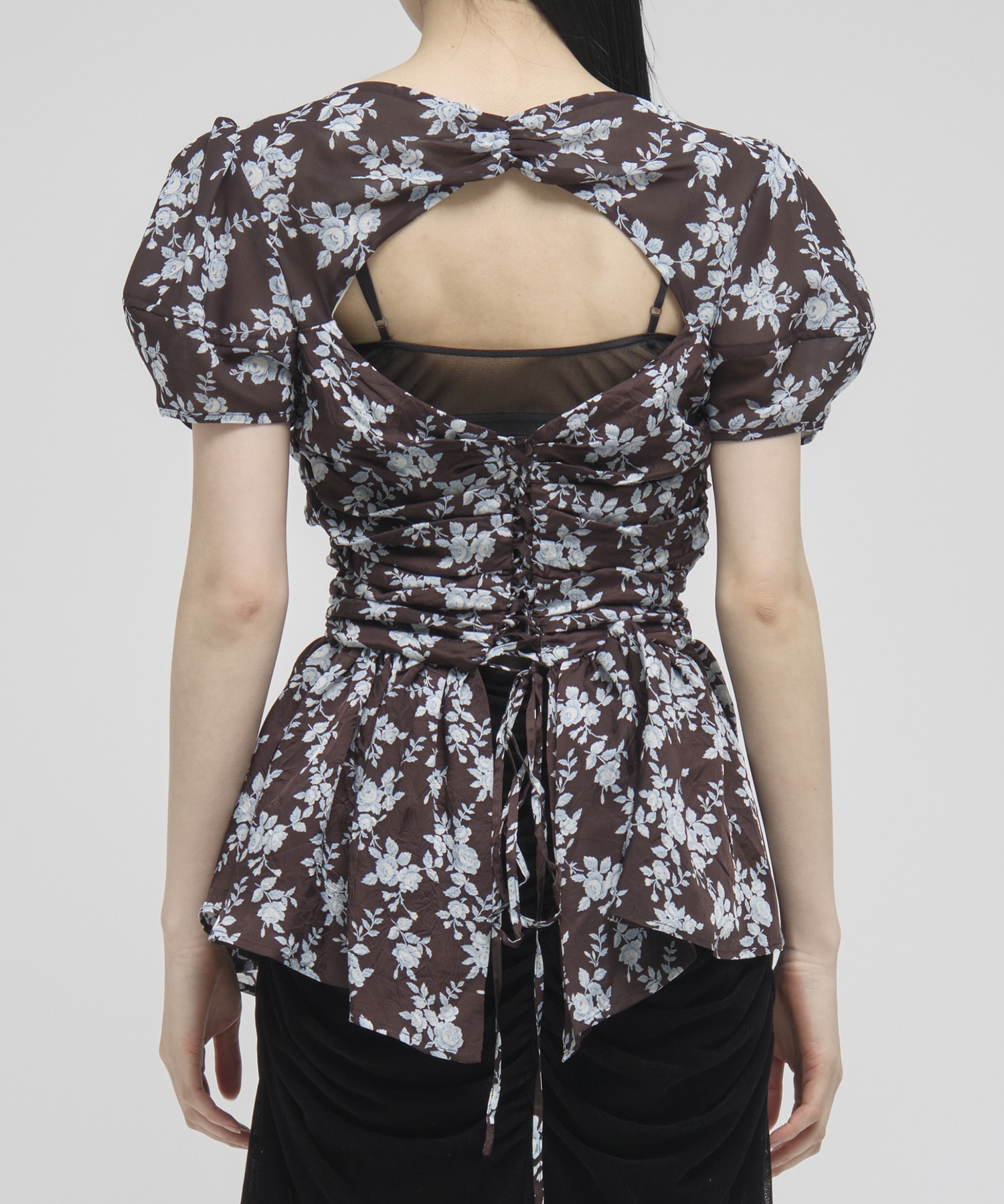PUFF SLEEVE GATHERED BLOUSE FETICO