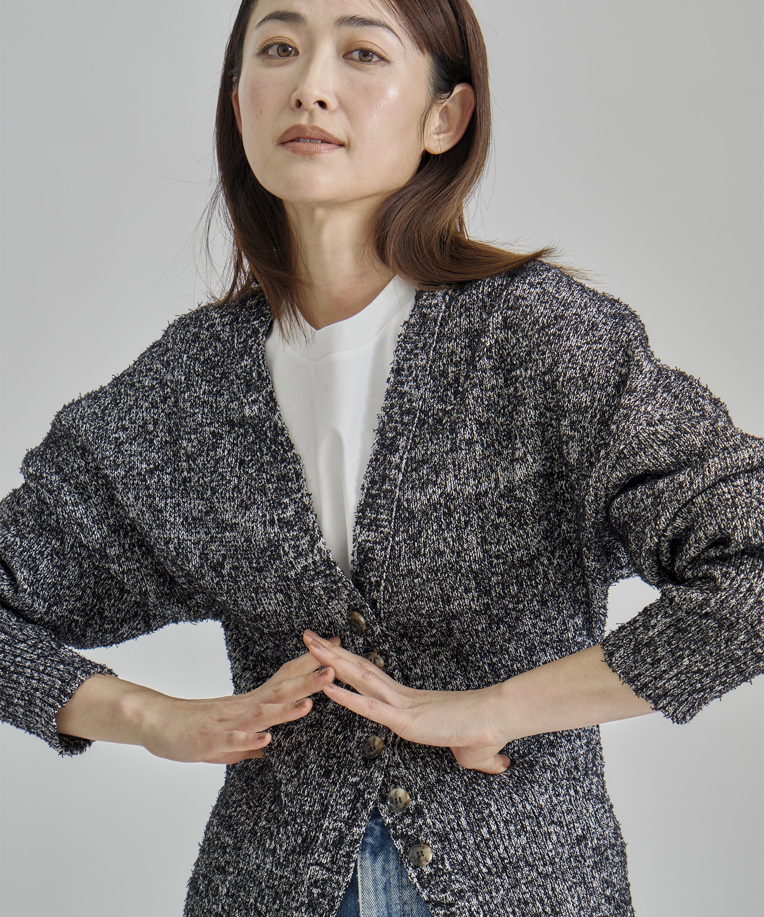 別注 Tweed Like Knit Cardigan AKIRANAKA