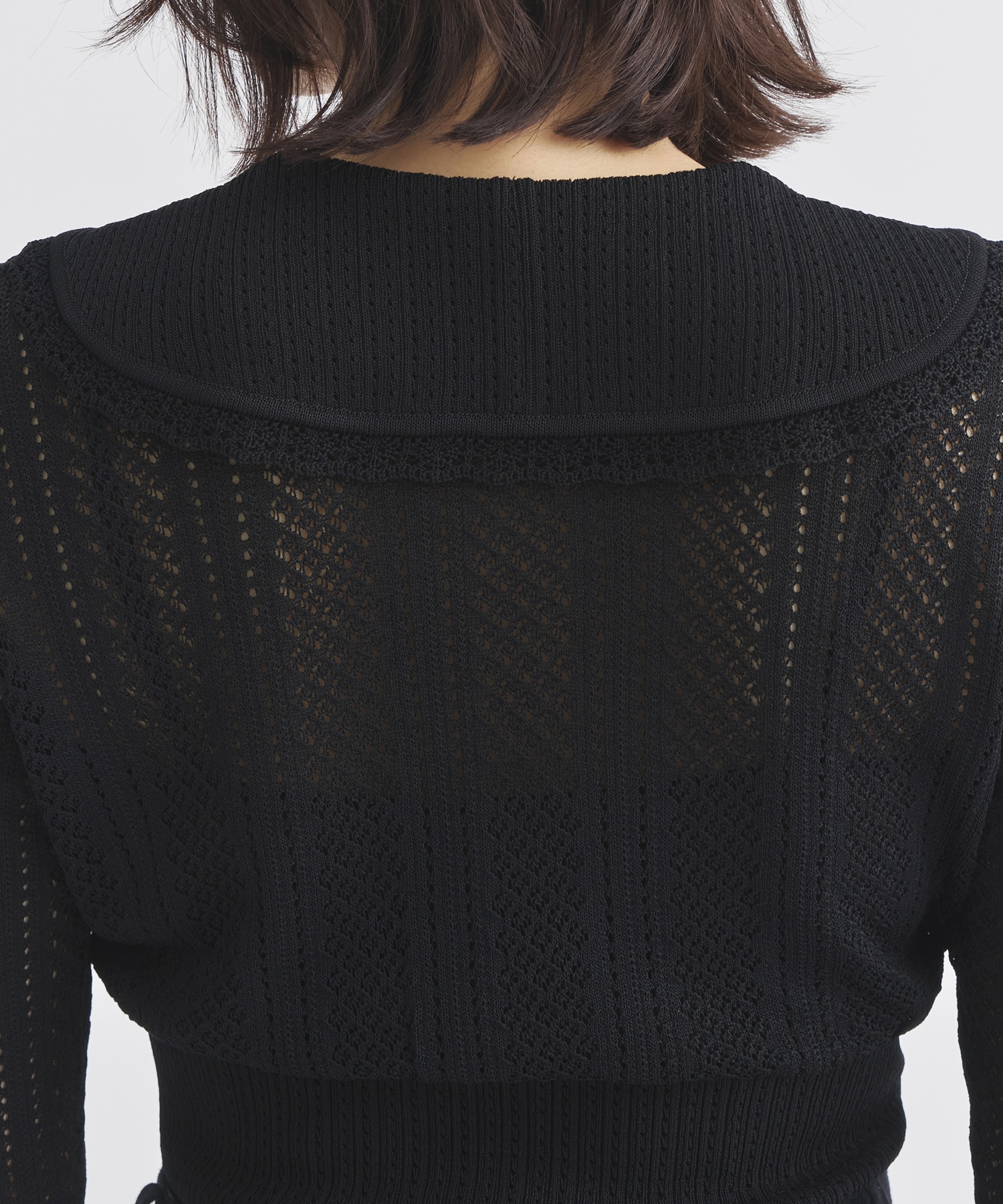 LACE KNIT SAILOR COLLAR BODYSUIT FETICO