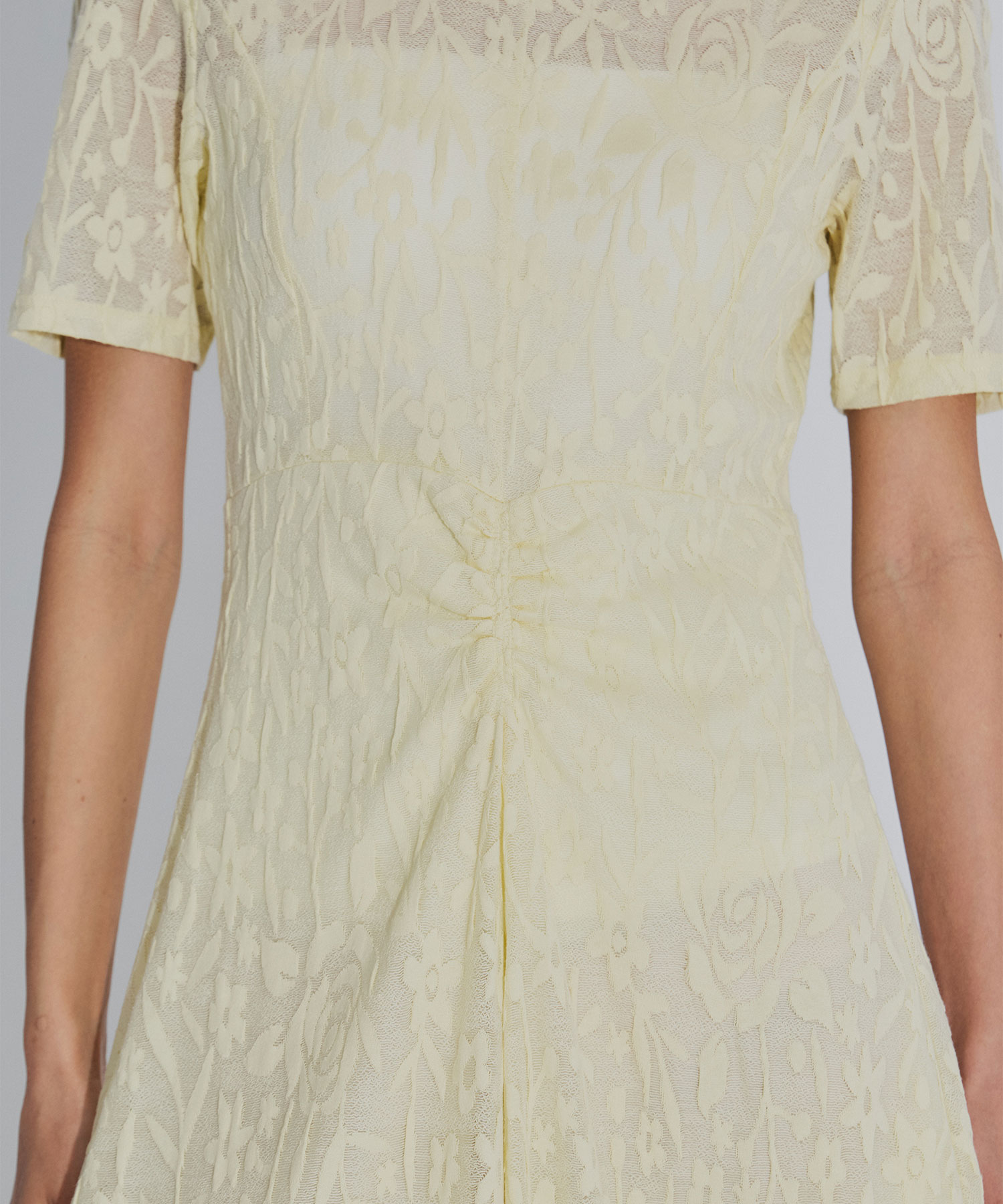別注 FLOWER JACQUARD SHORT SLEEVE DRESS PHOTOCOPIEU