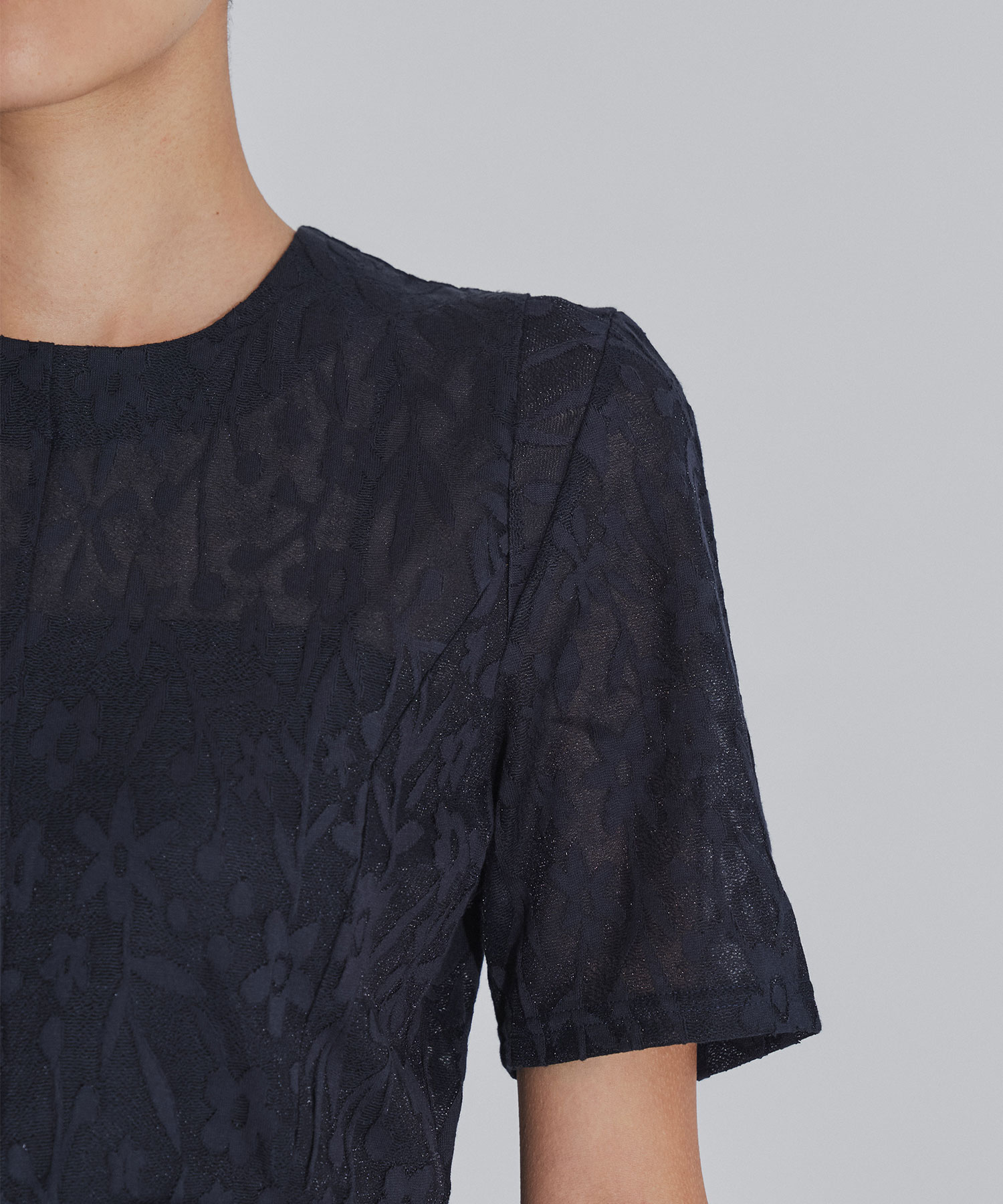 別注 FLOWER JACQUARD SHORT SLEEVE DRESS PHOTOCOPIEU
