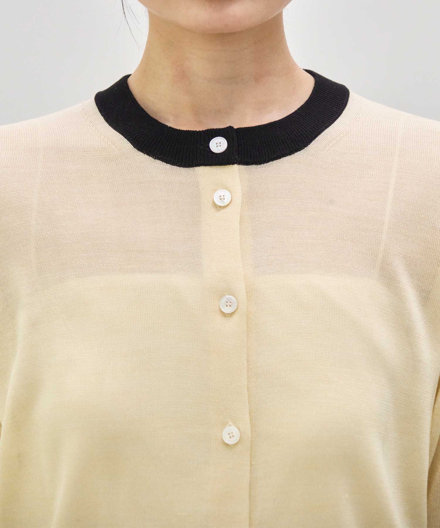別注 Washable Silk Half Sleeve Cardigan CINOH