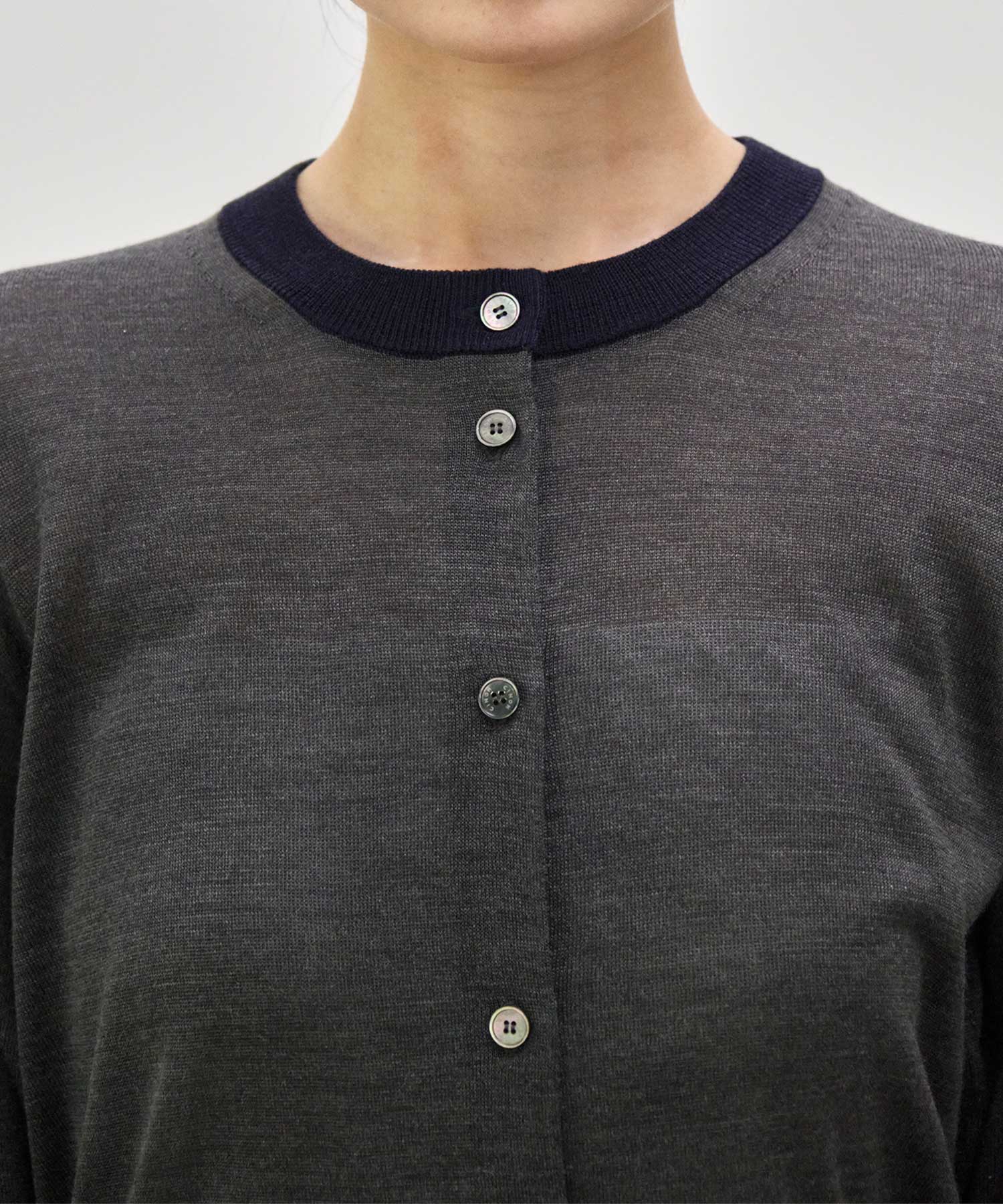 別注 Washable Silk Half Sleeve Cardigan CINOH