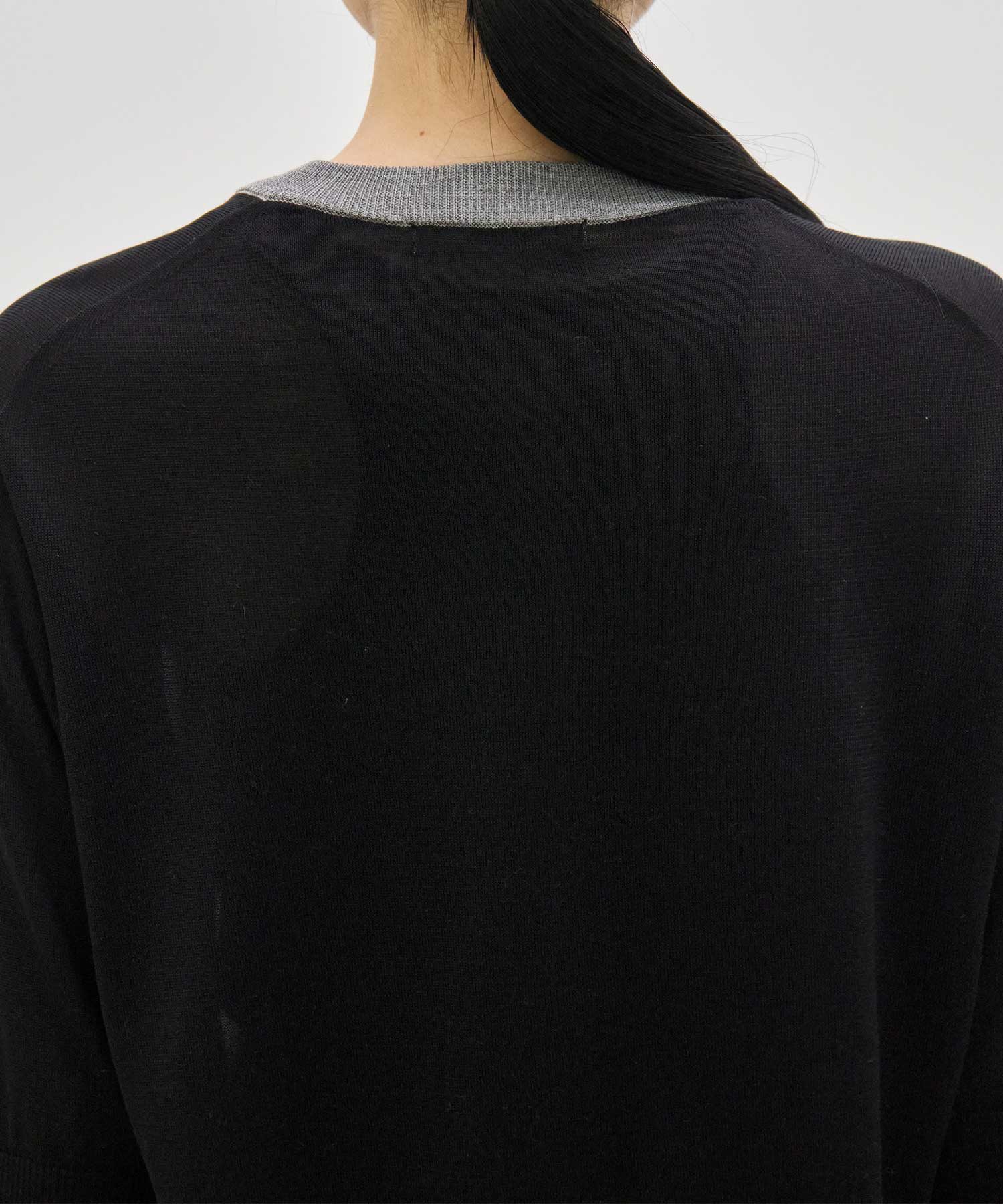 別注 Washable Silk Half Sleeve Cardigan CINOH