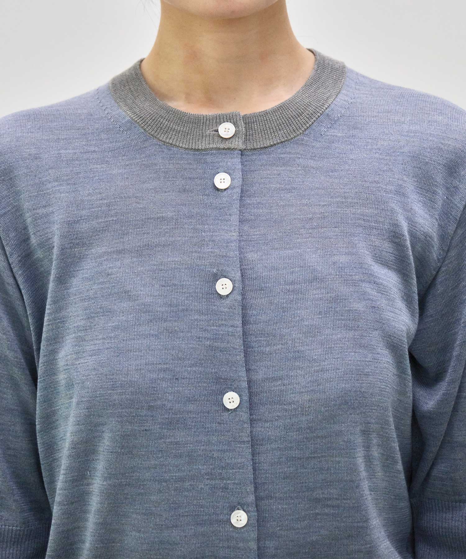 別注 Washable Silk Half Sleeve Cardigan CINOH