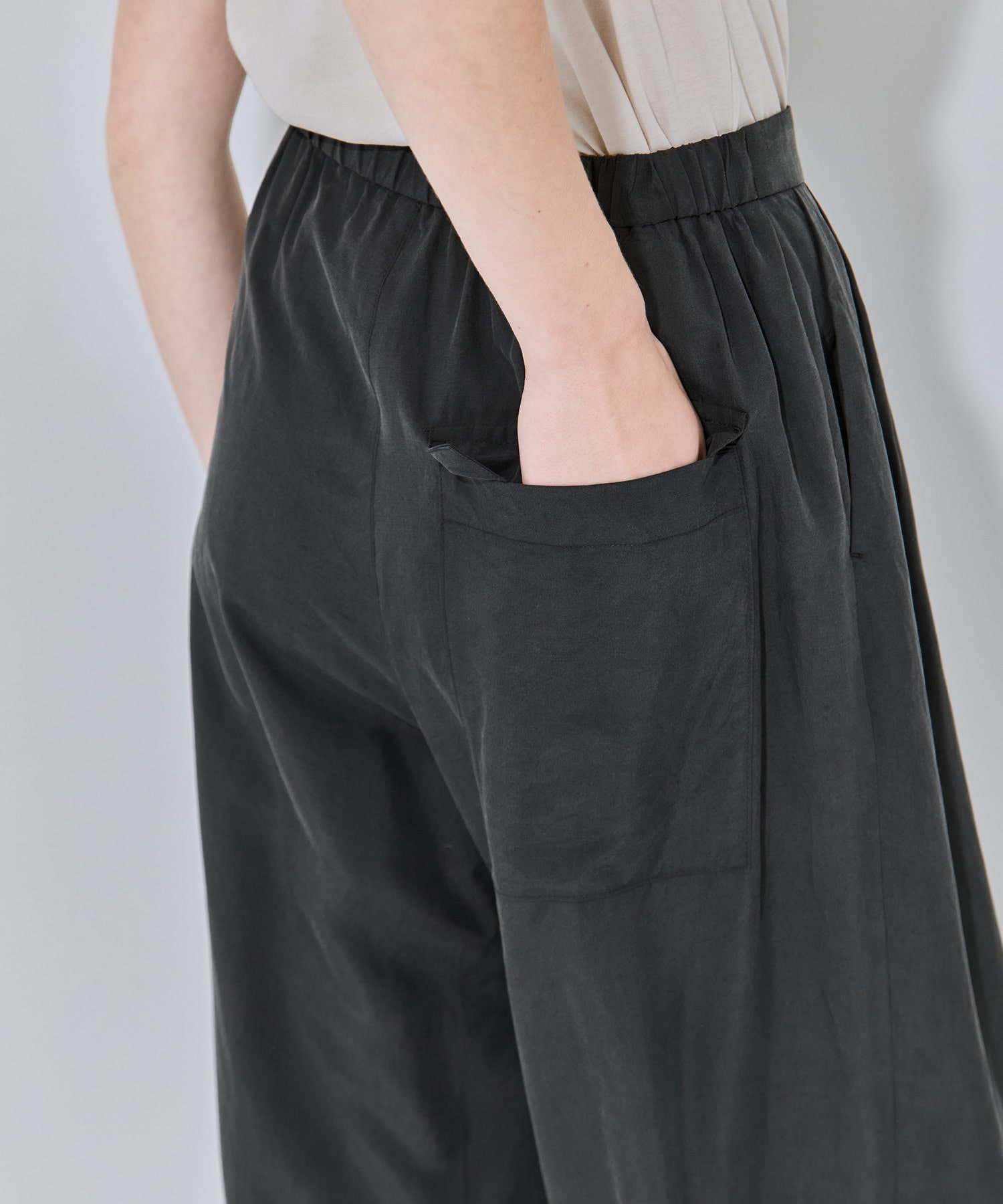 SILK SUEDE WIDE EASY PANTS ATON