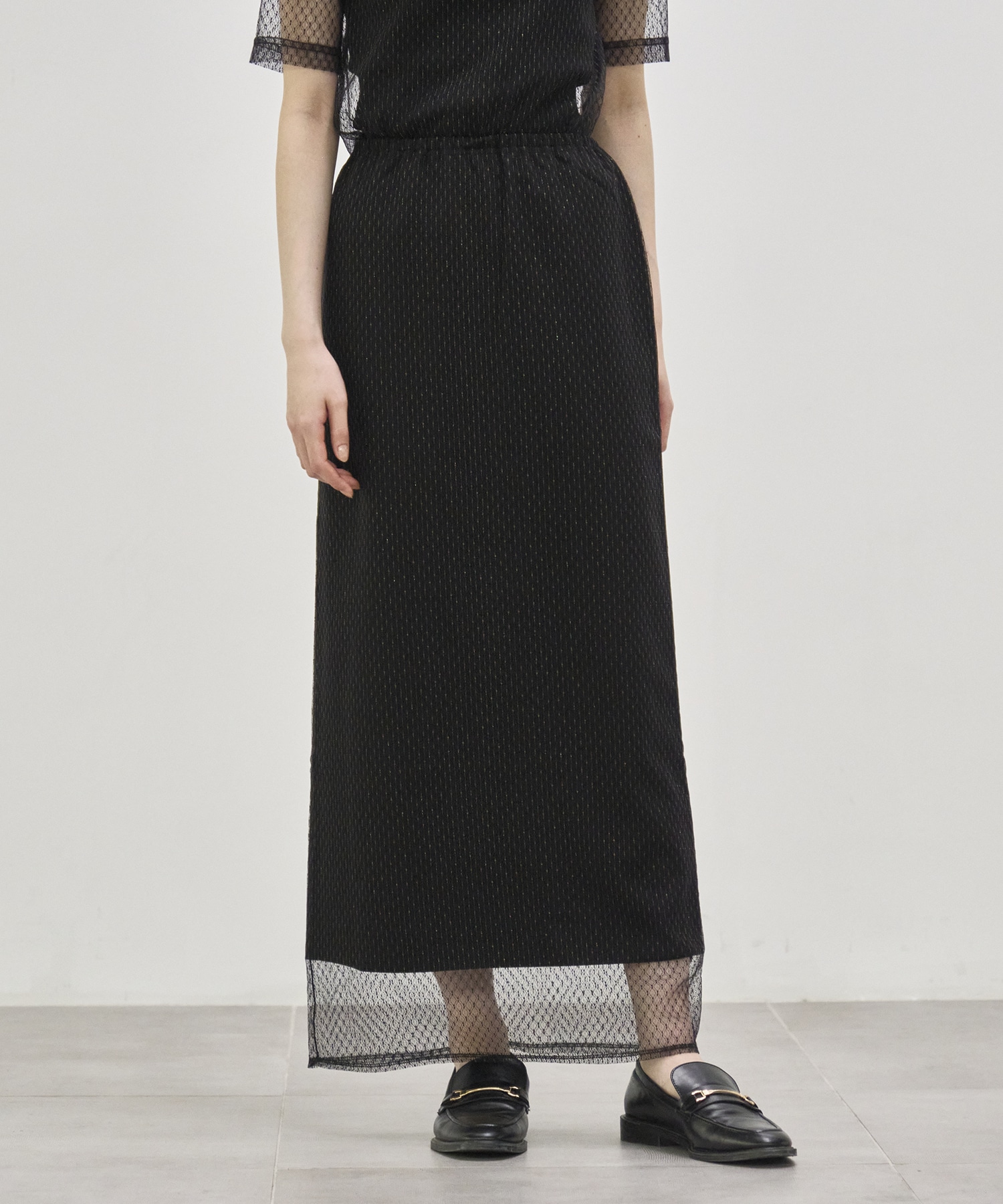 【WEB限定】tulle lace skirt Louren