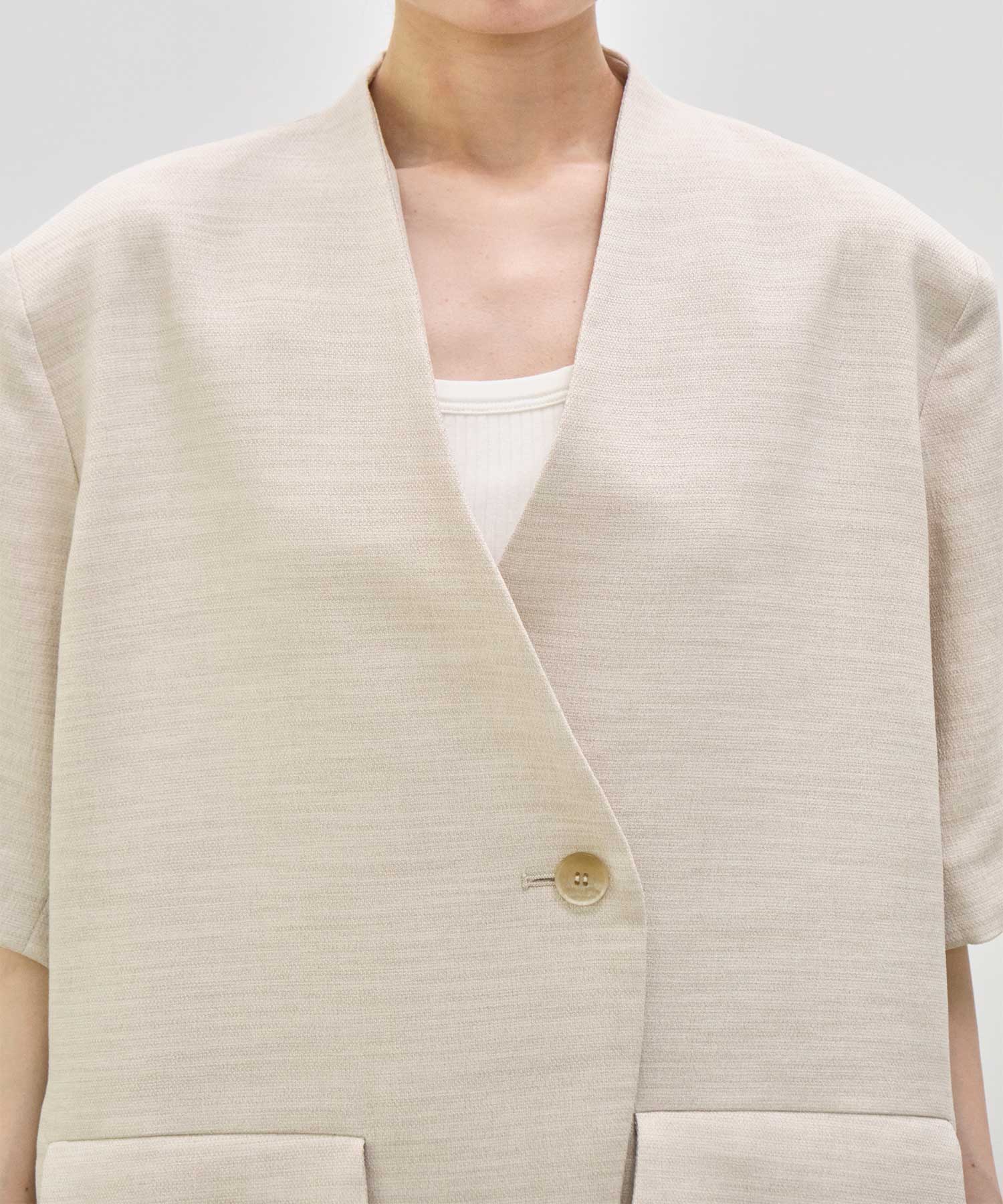 別注 side slit half sleeve jacket Louren