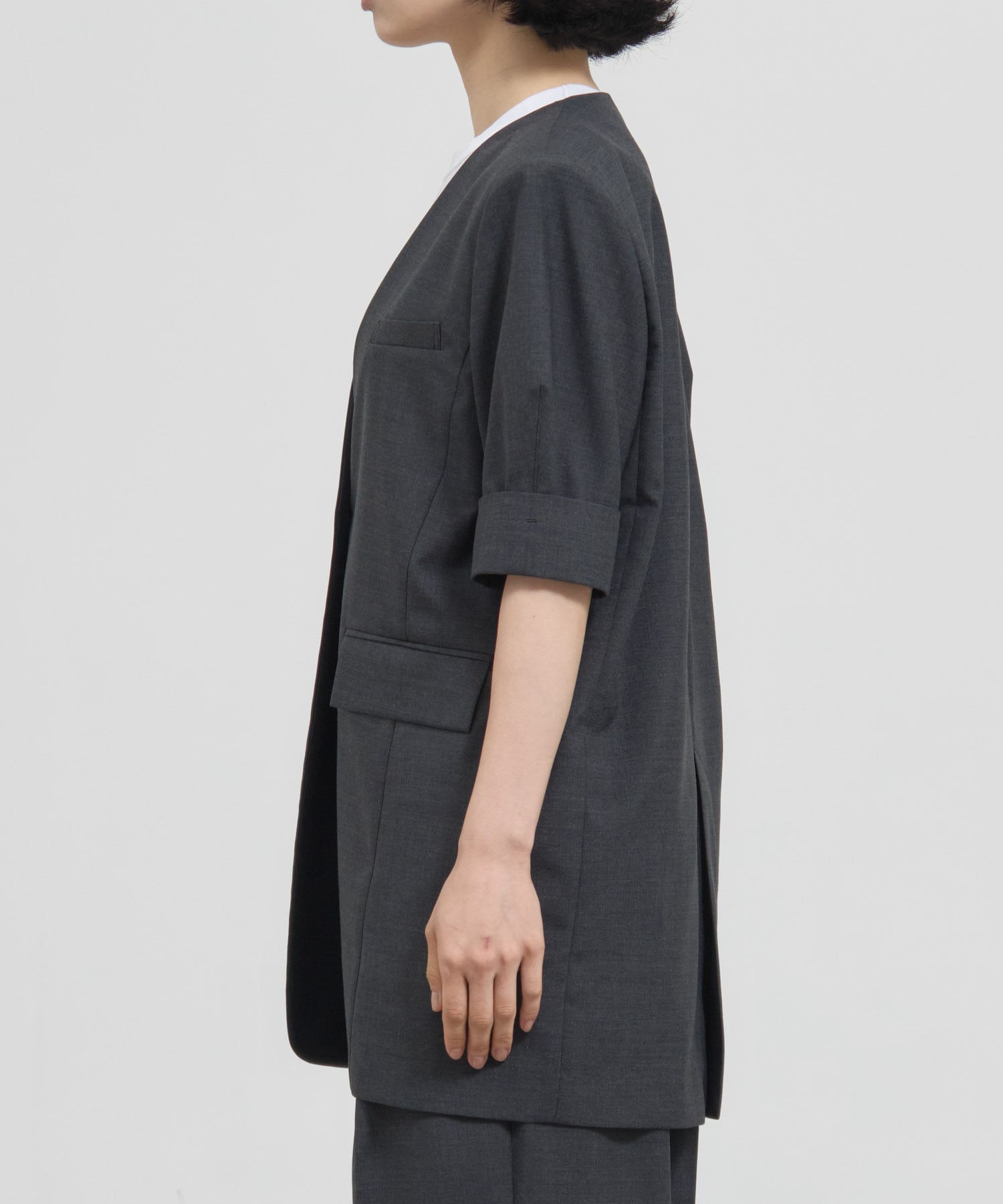 Harf Sleeve Collarless Jacket THE TOKYO