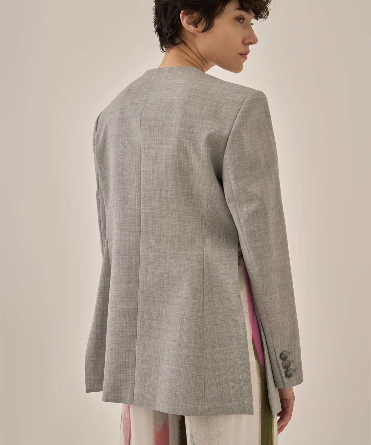 Heather side slit  jacket GY AKIRANAKA