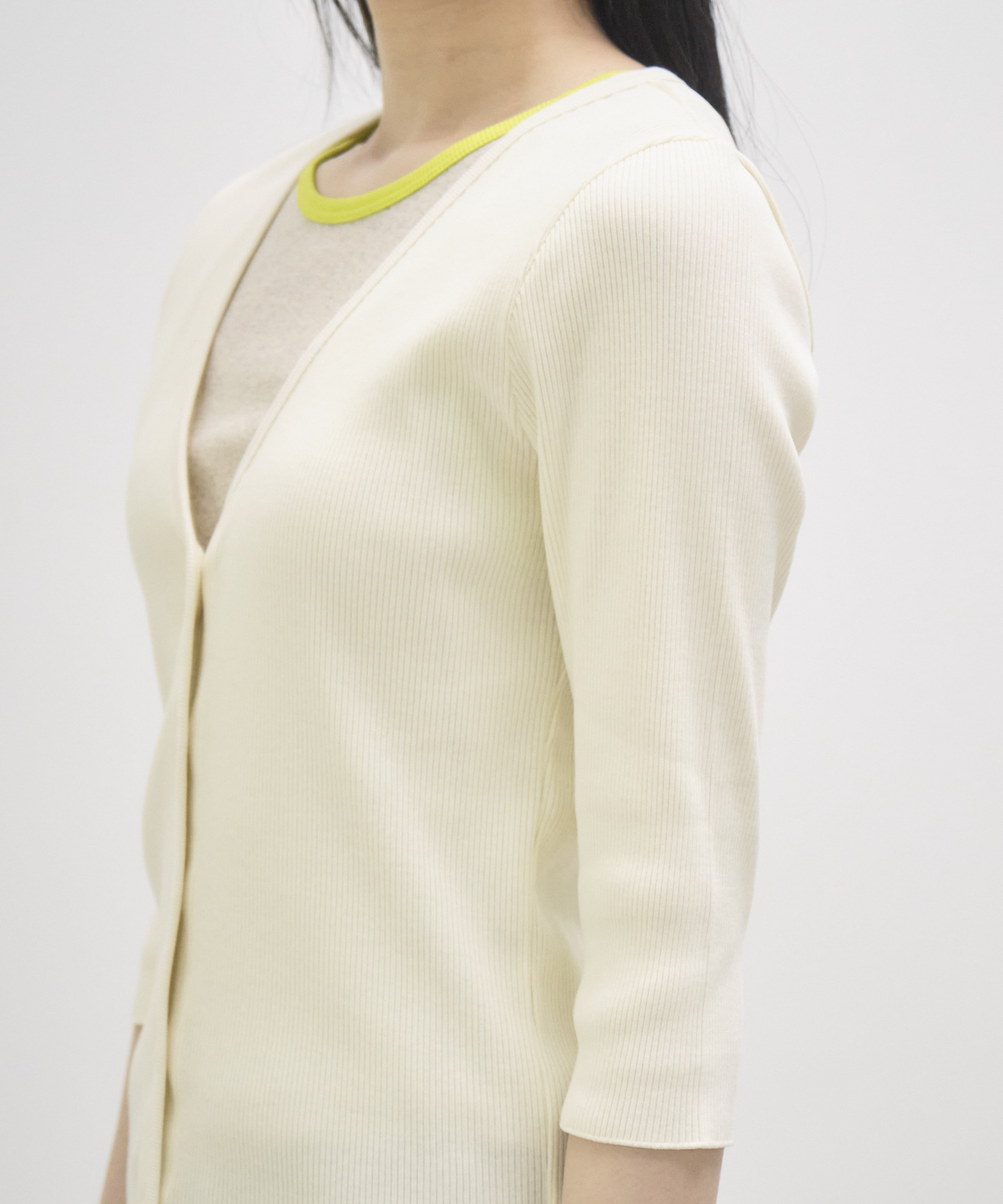 V Neck 3/4 Sleeve Cardigan GOOD PEOPLE GOOD STITCHING GOOD PRODUCT