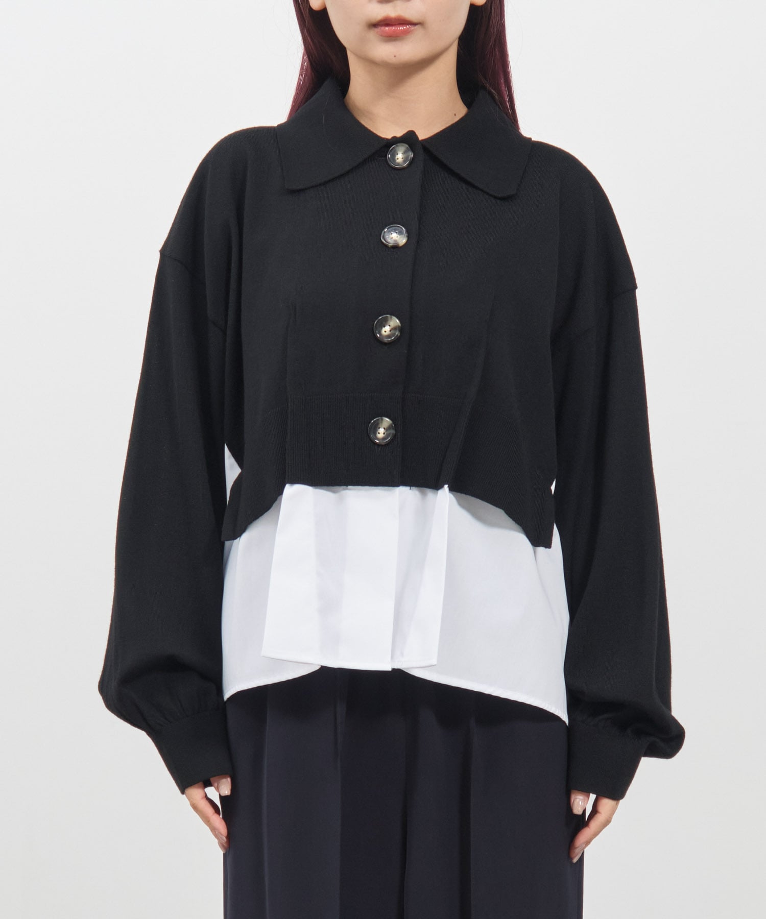 FAKE-LAYERED CARDIGAN ENFOLD