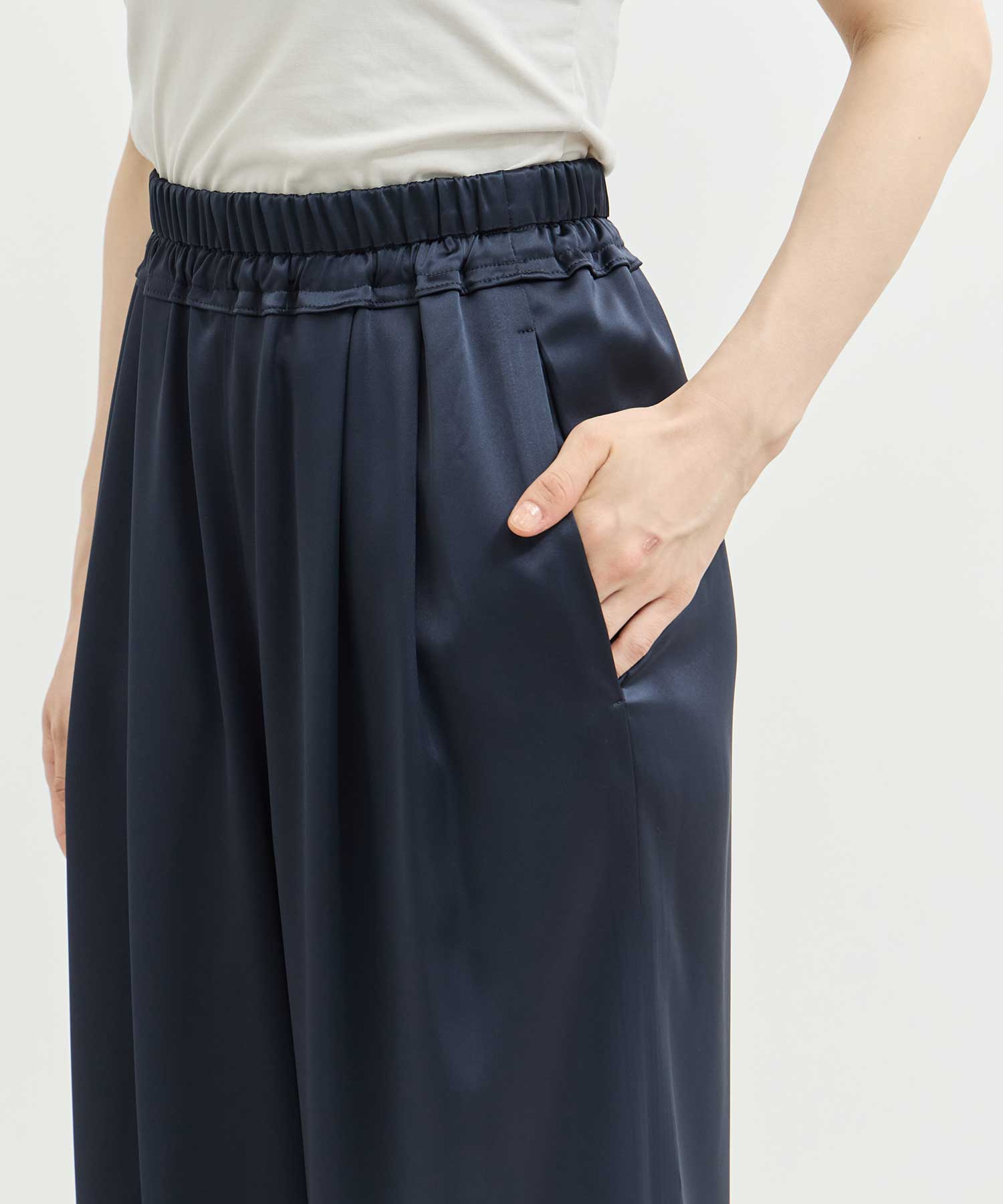 GATHER WIDE-TROUSERS ENFOLD