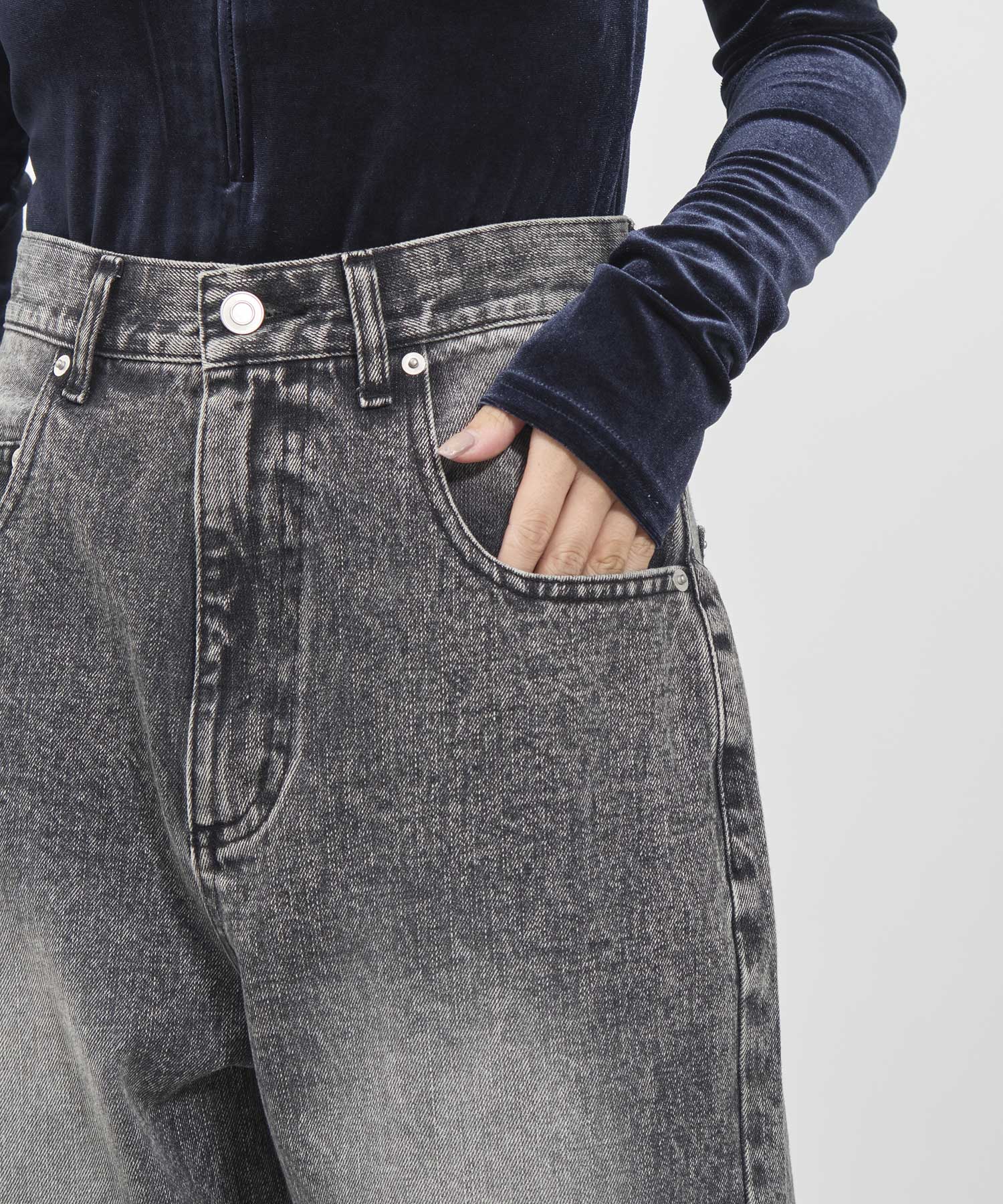 bleach hem denim Louren