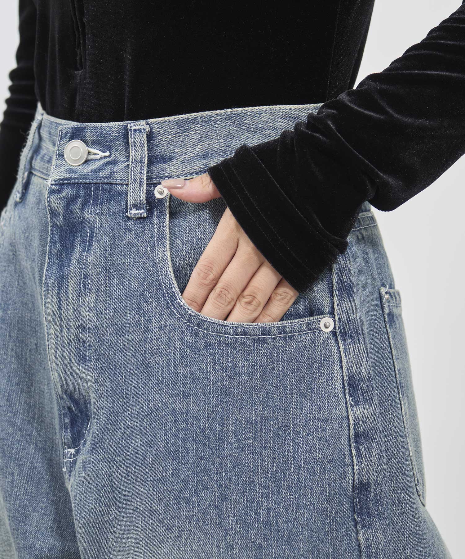 bleach hem denim Louren