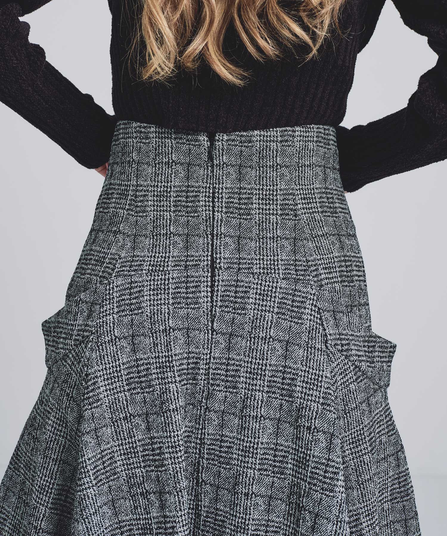 Glen check flared skirt FETICO