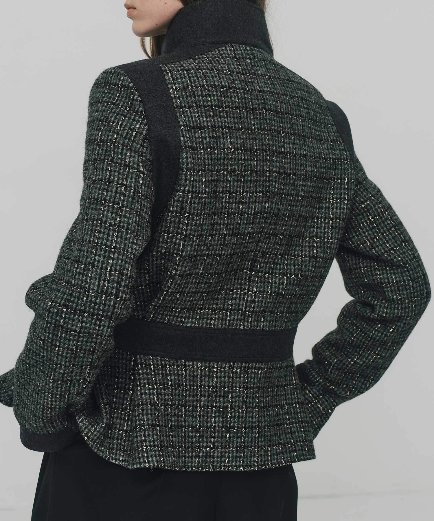 RERACS PEPLUM STAND COLLAR BLOUSON THE RERACS
