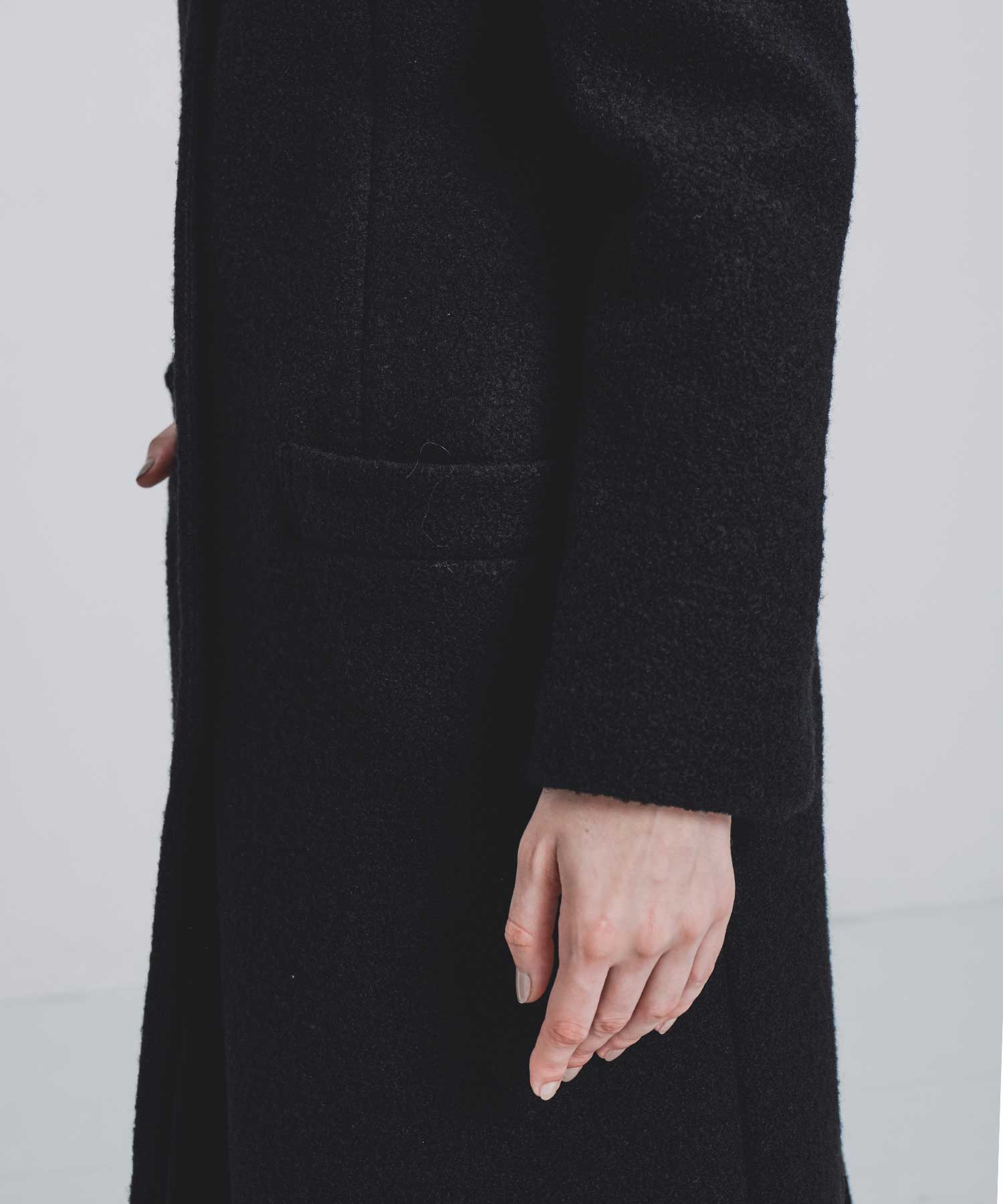 Single-breasted boucle wool coat FETICO