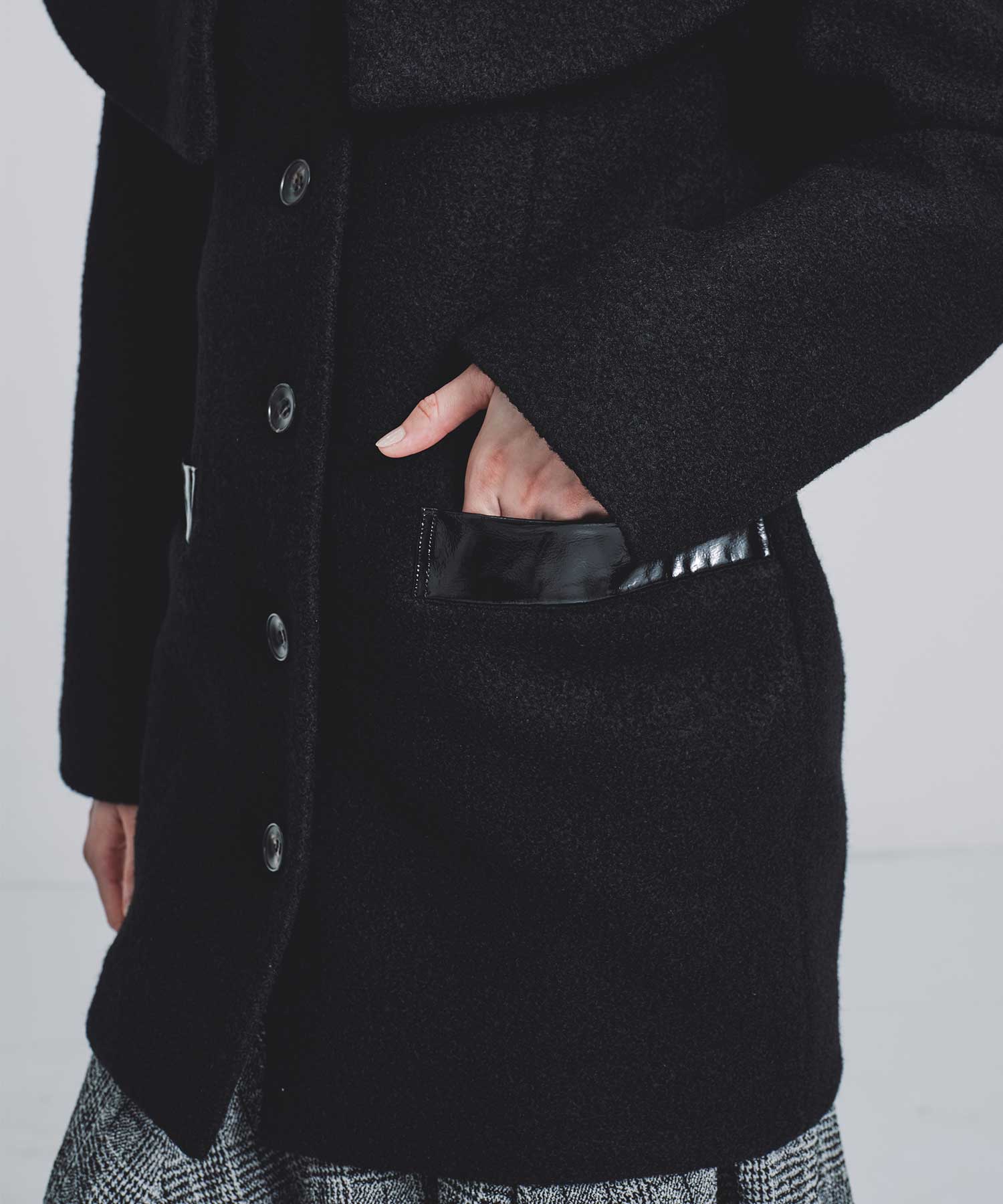 Boucle wool cape coat FETICO