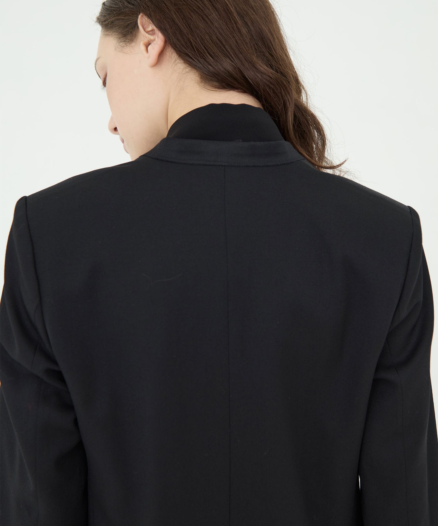 BLACK FORMAL NO COLLAR JACKET CINOH