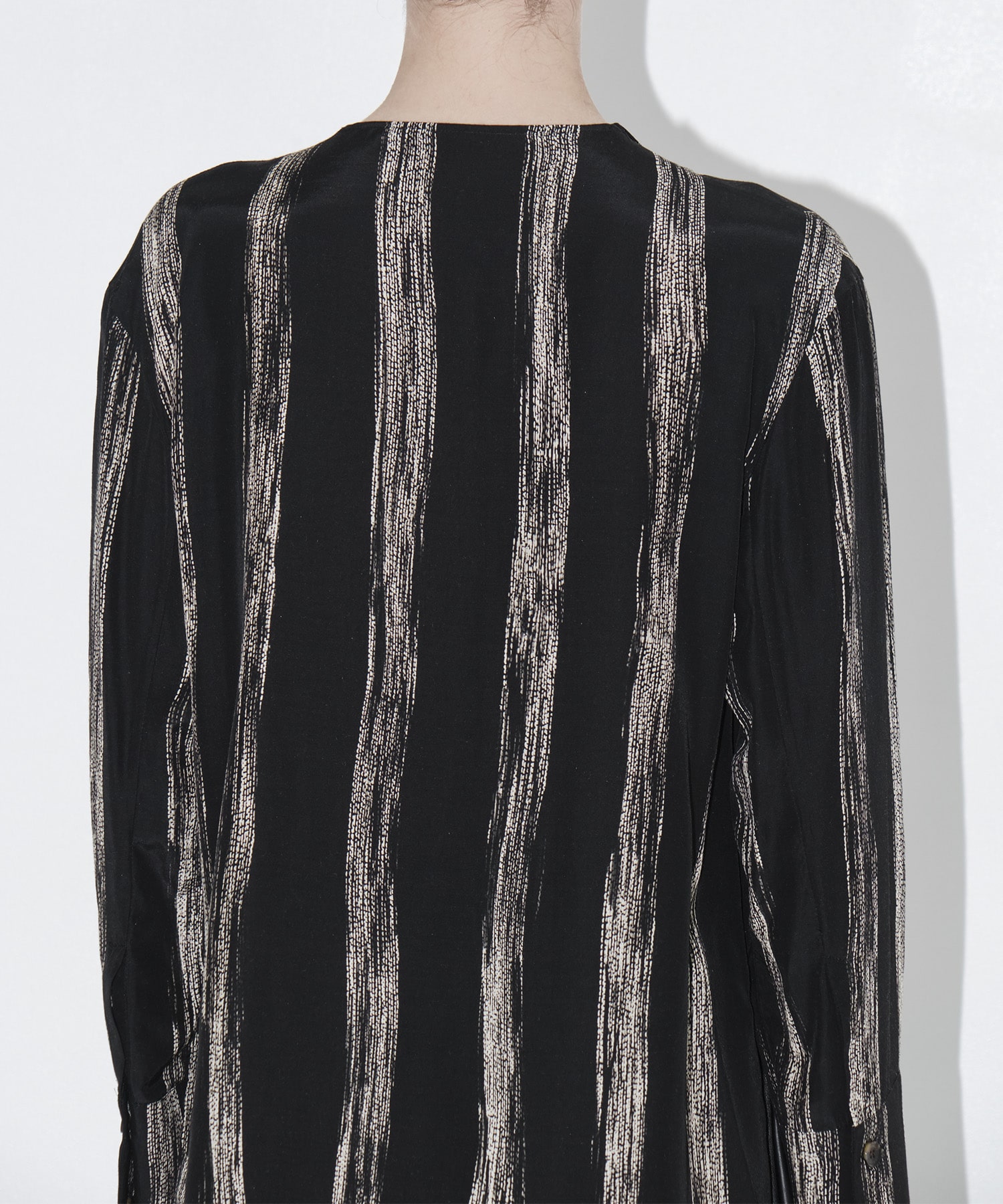 Stitch stripe shirt BK AKIRANAKA