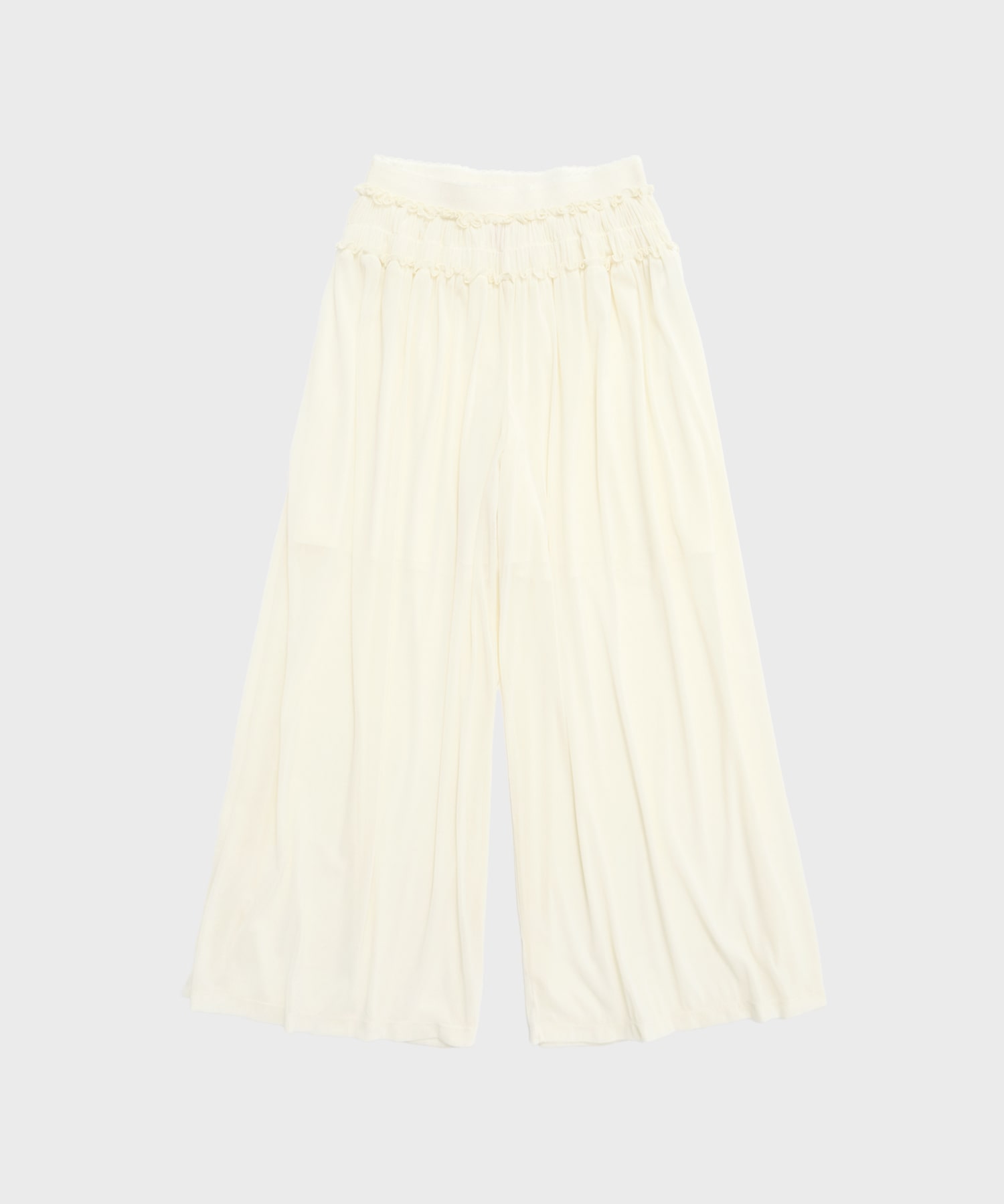 別注 Velvet tulle shirring wide pants FETICO