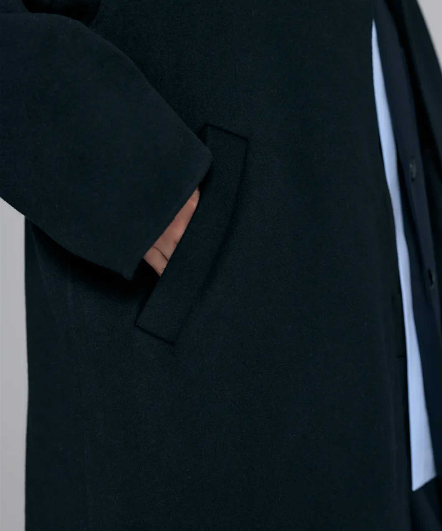 NO-COLLAR FLARE COAT ENFOLD