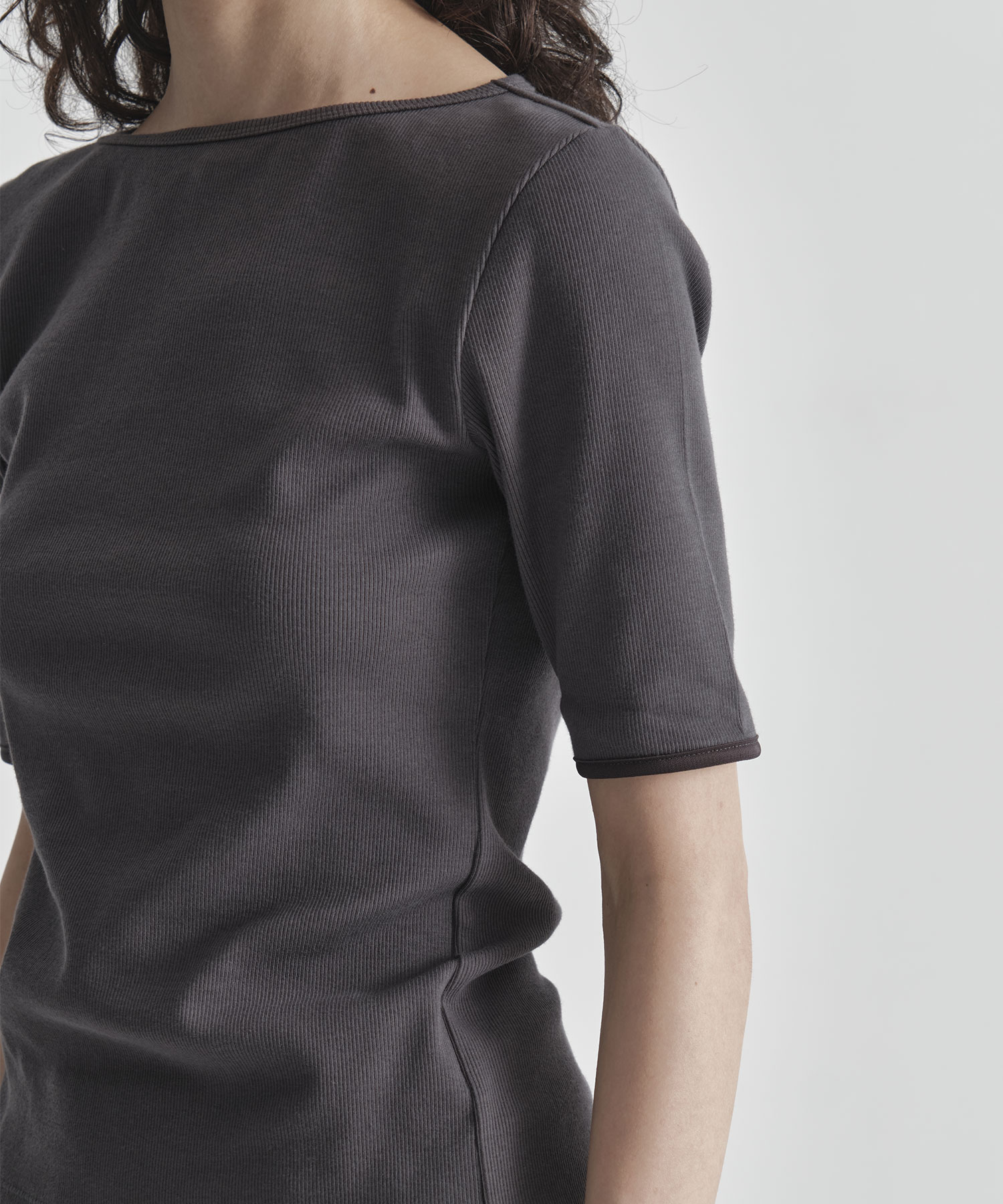 Boat Neck Rib Top THE TOKYO