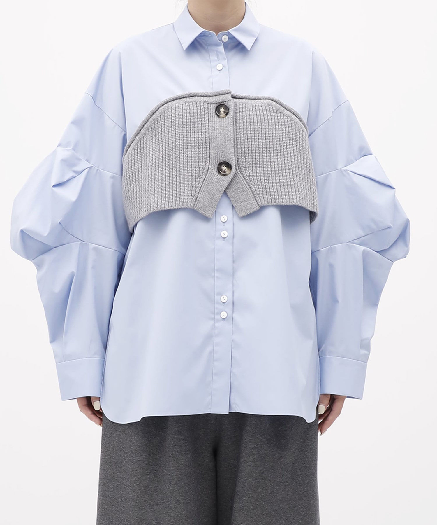 KNIT-DOCKING SHIRT ENFOLD