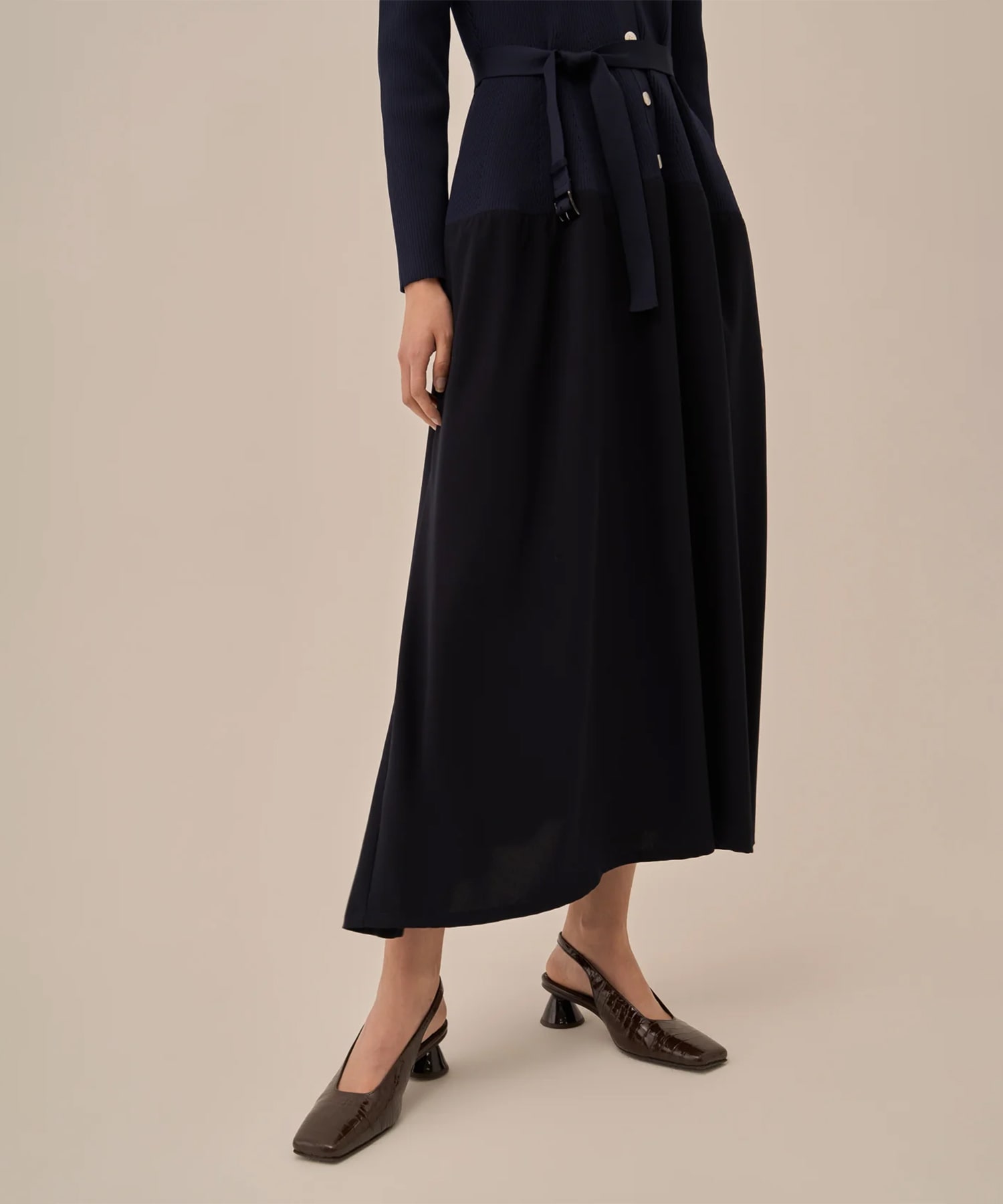 Jessica combi tex knit dress NV AKIRANAKA