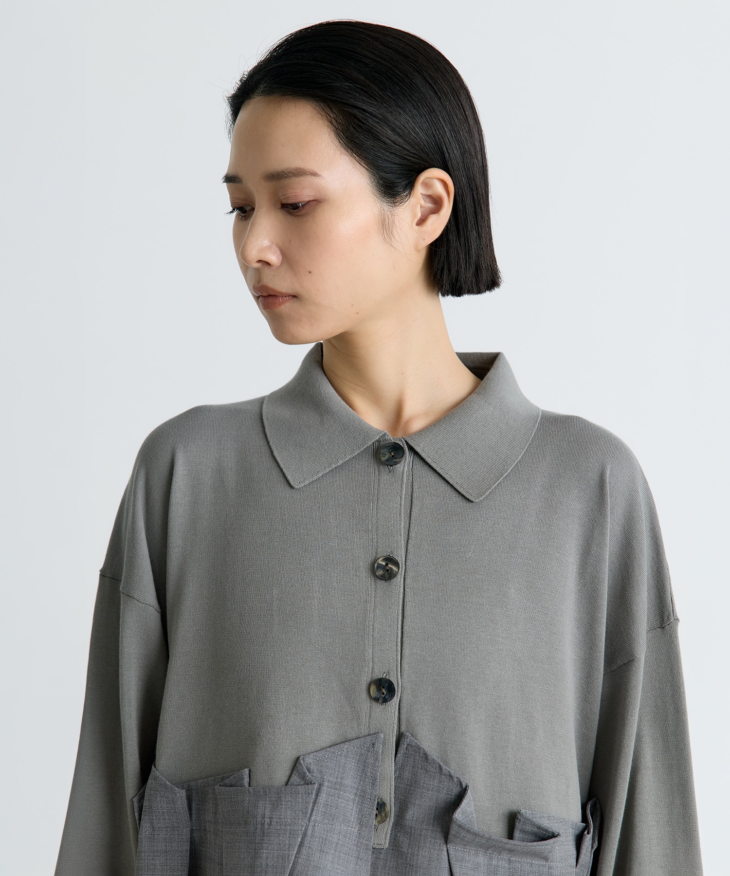 TACK DOCKING-HEM CARDIGAN ENFOLD