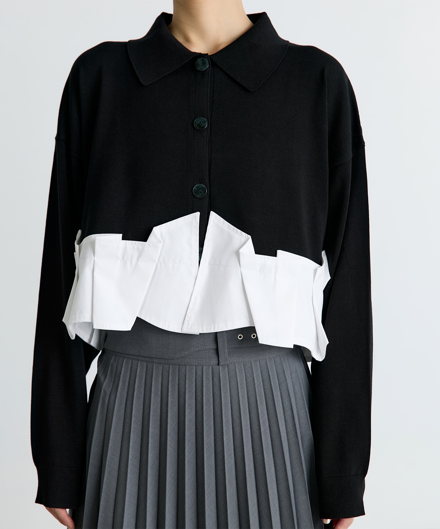 TACK DOCKING-HEM CARDIGAN ENFOLD