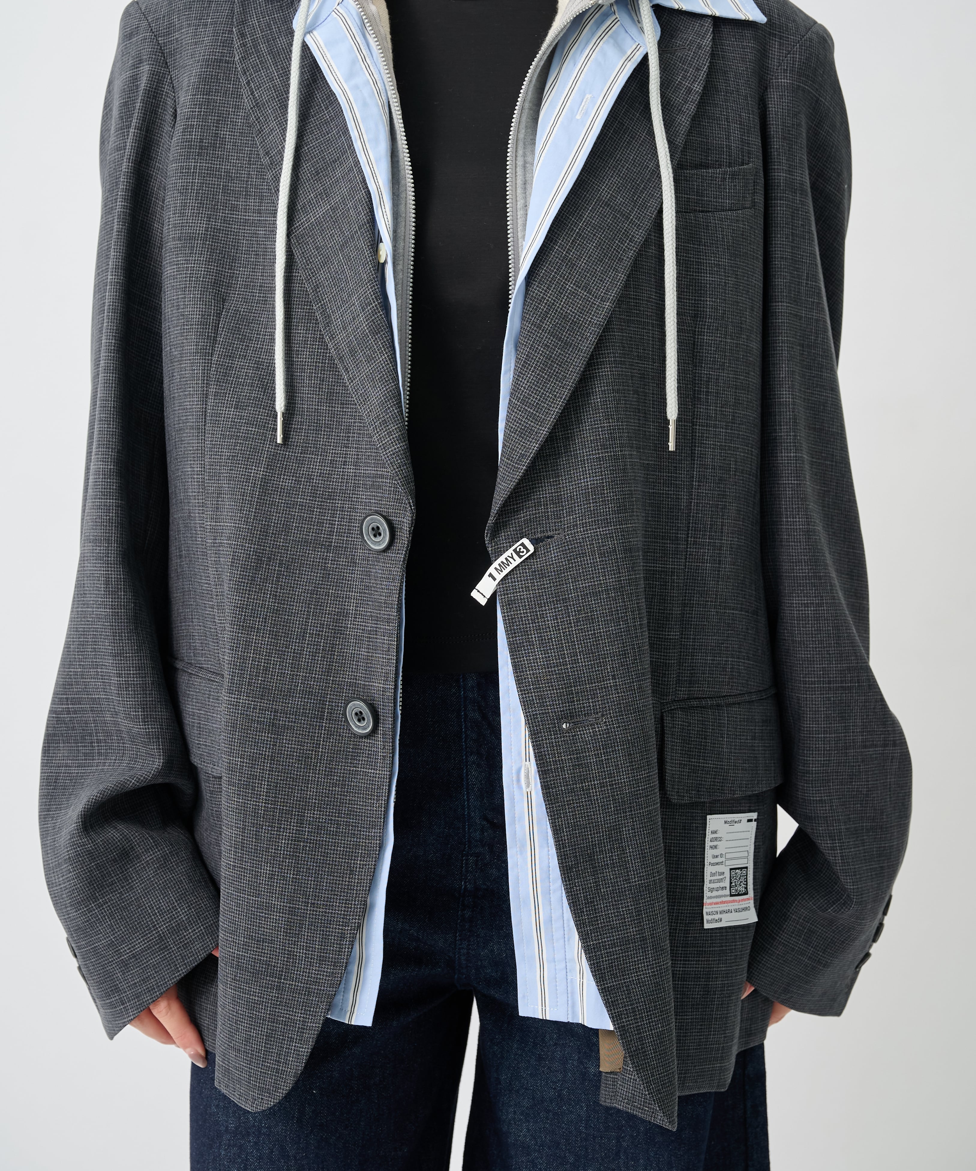THREE LAYERED HOUNDSTOOTH JACKET Maison MIHARA YASUHIRO