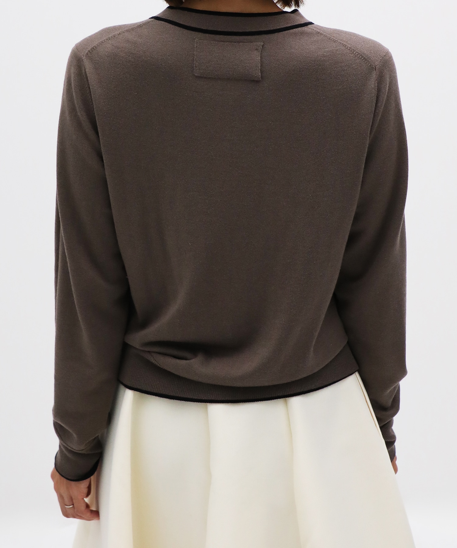 CASHMERE/SILK REVERSIBLE CREW NECK CARDIGAN THE TOKYO